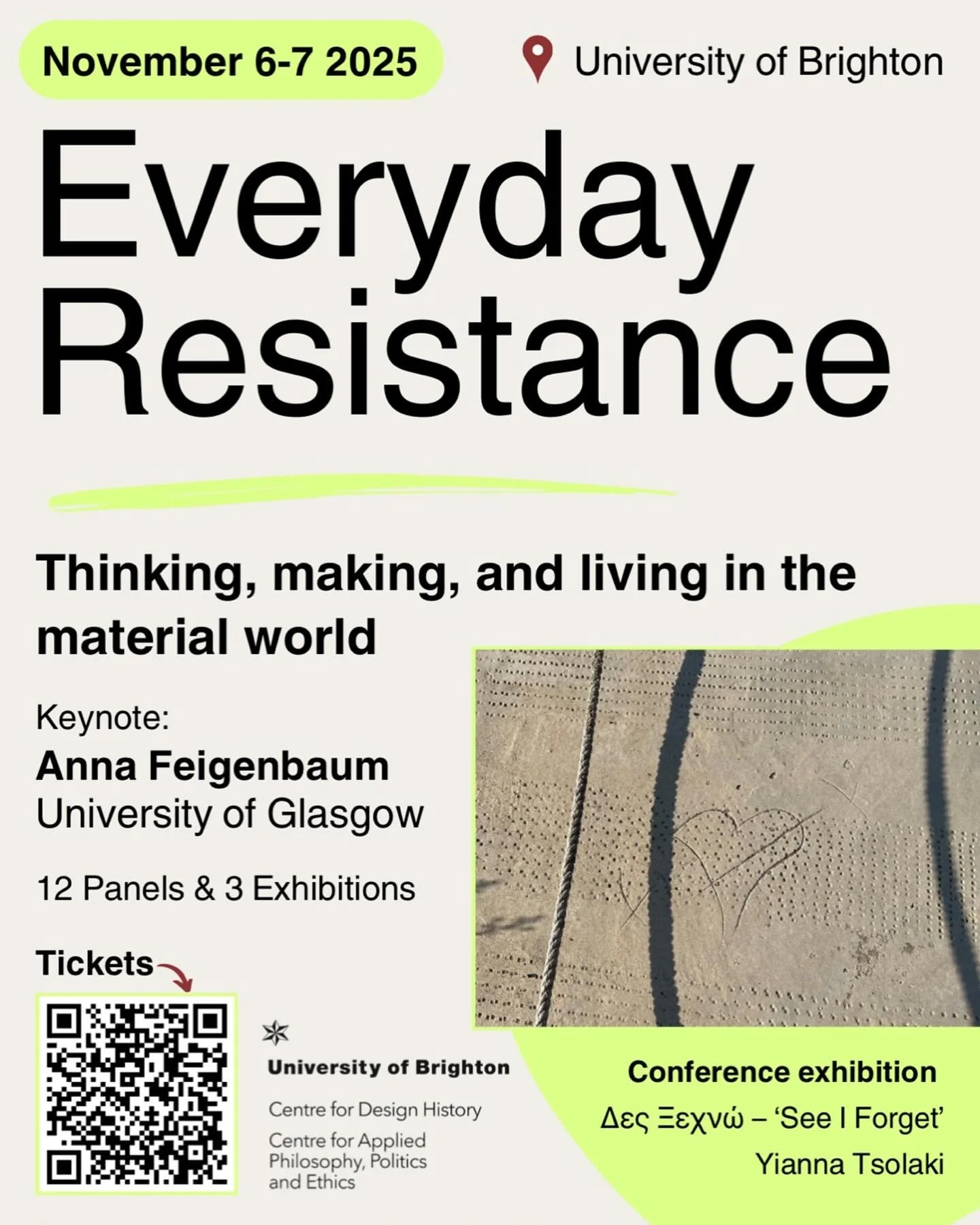 I am thrilled to be visiting the University of Brighton this fall to speak on my critical theories of place studies project at the &ldquo;Everyday resistance: Thinking, making, and living in the material world&rdquo; conference, co-organised by the C
