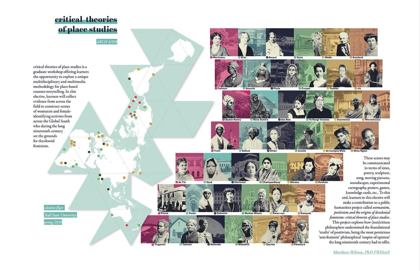 critical theories of place studies is a graduate workshop offering learners the opportunity to explore a unique multidisciplinary and multimedia methodology for place-based counter-storytelling. In this elective, learners will collect evidence from a