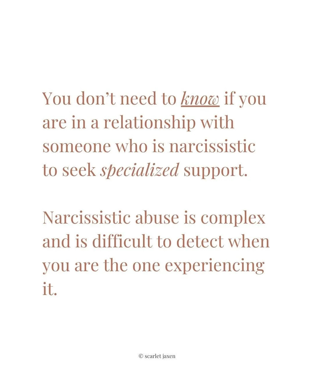 If you are unsure whether you're in a relationship with someone who is narcissistic, you're likely experiencing relational stress. Together, we can discuss the patterns in your relationship so you can make an informed decision to improve your wellbei