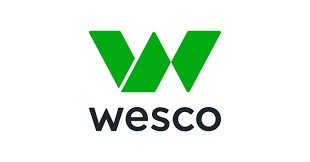 WESCO logo with a stylized green 'W' and the company name in black below