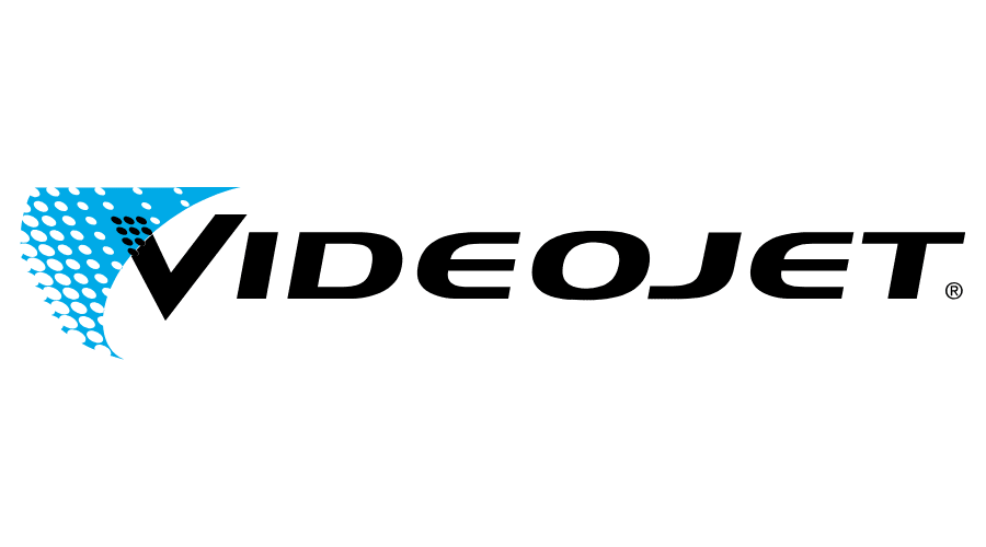 VideoJet logo with stylized blue dotted design.