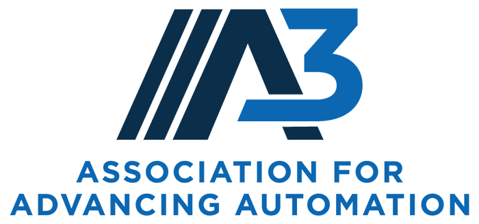 Logo of the Association for Advancing Automation featuring stylized letters A3 and slogan.