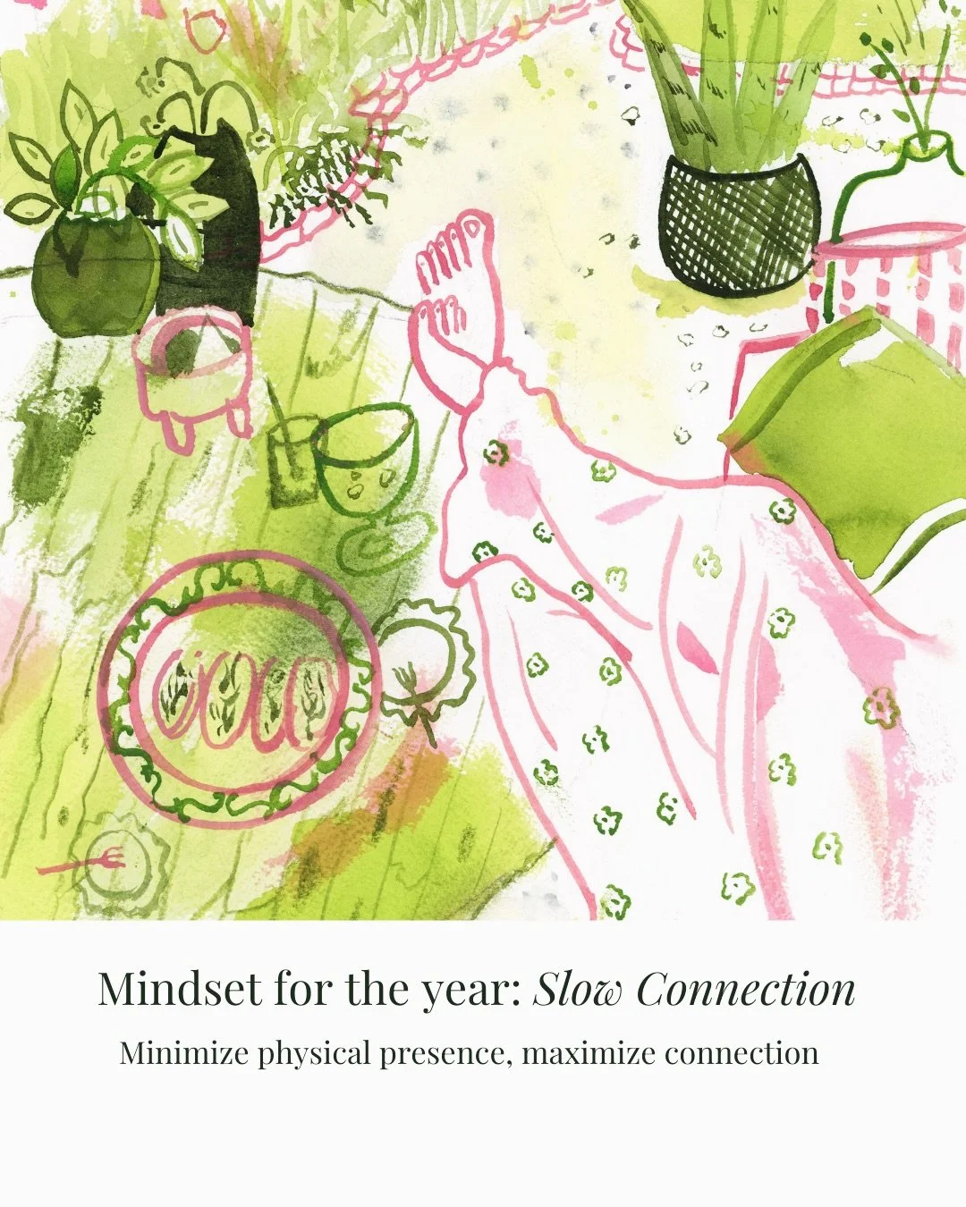 This year, I&rsquo;m choosing slow over fast. 
After my last show, I felt a pull to slow down&mdash;and I&rsquo;m listening. 

This year is about:
✨ Minimizing physical presence, maximizing connection
✨ Letting ideas bubble up instead of forcing them