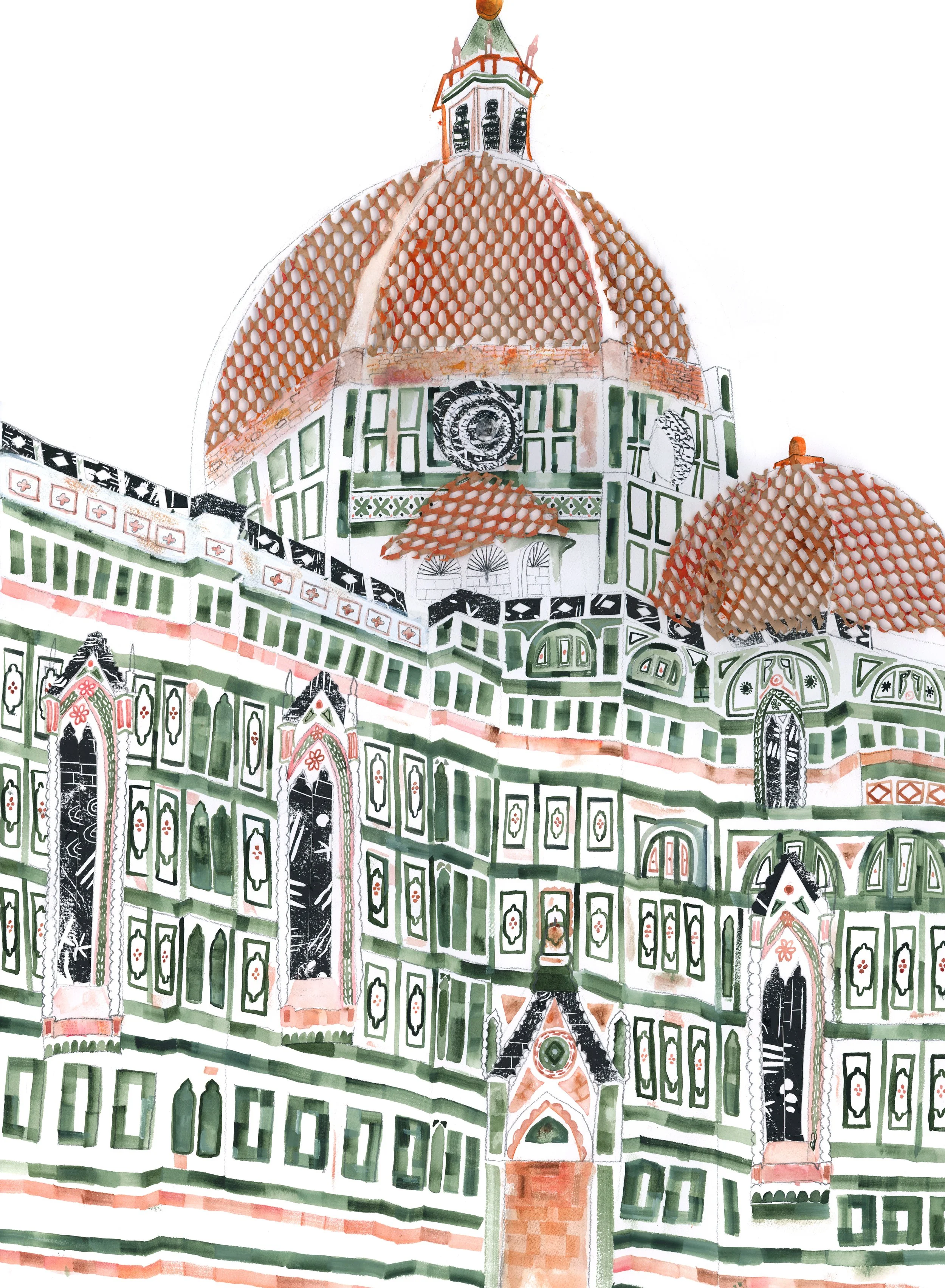 'A Moment with the Duomo' Original Watercolour Art