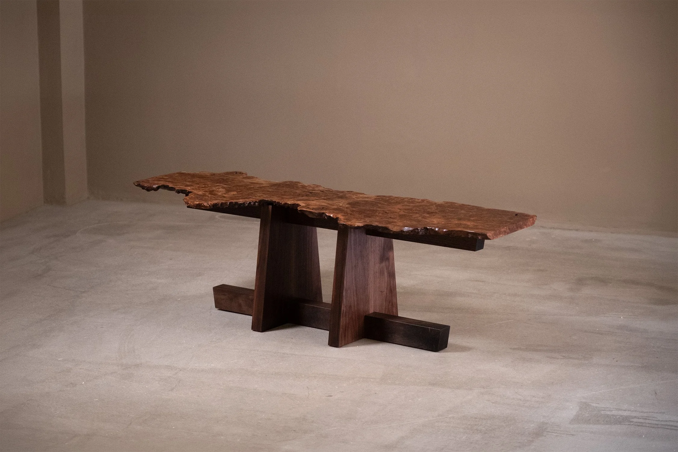 Low Burr Console Table