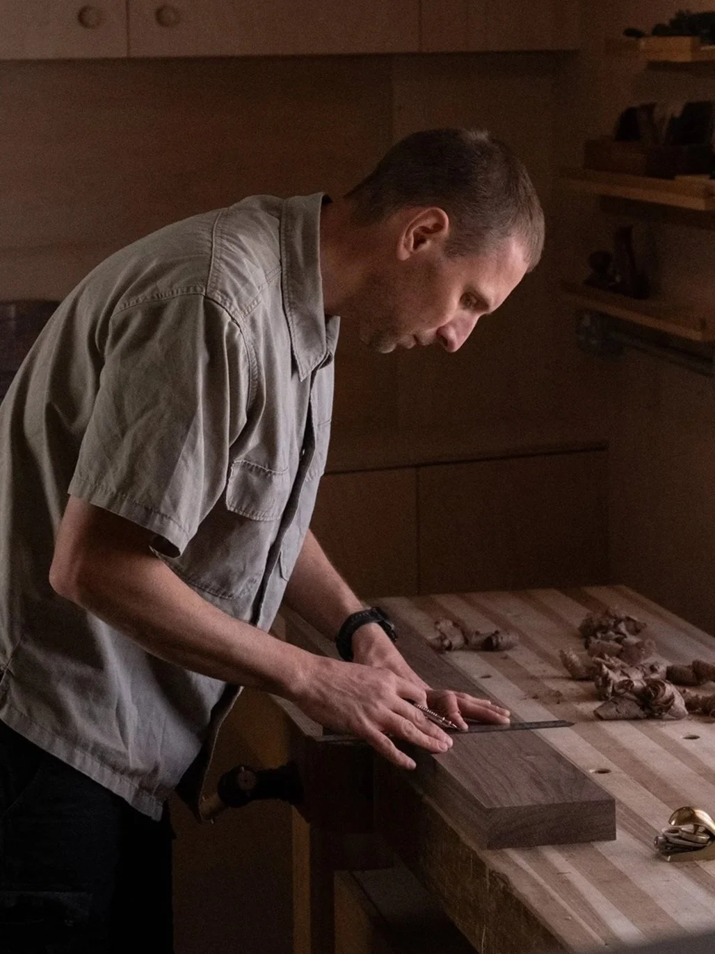Matthew Hensby in the workshop