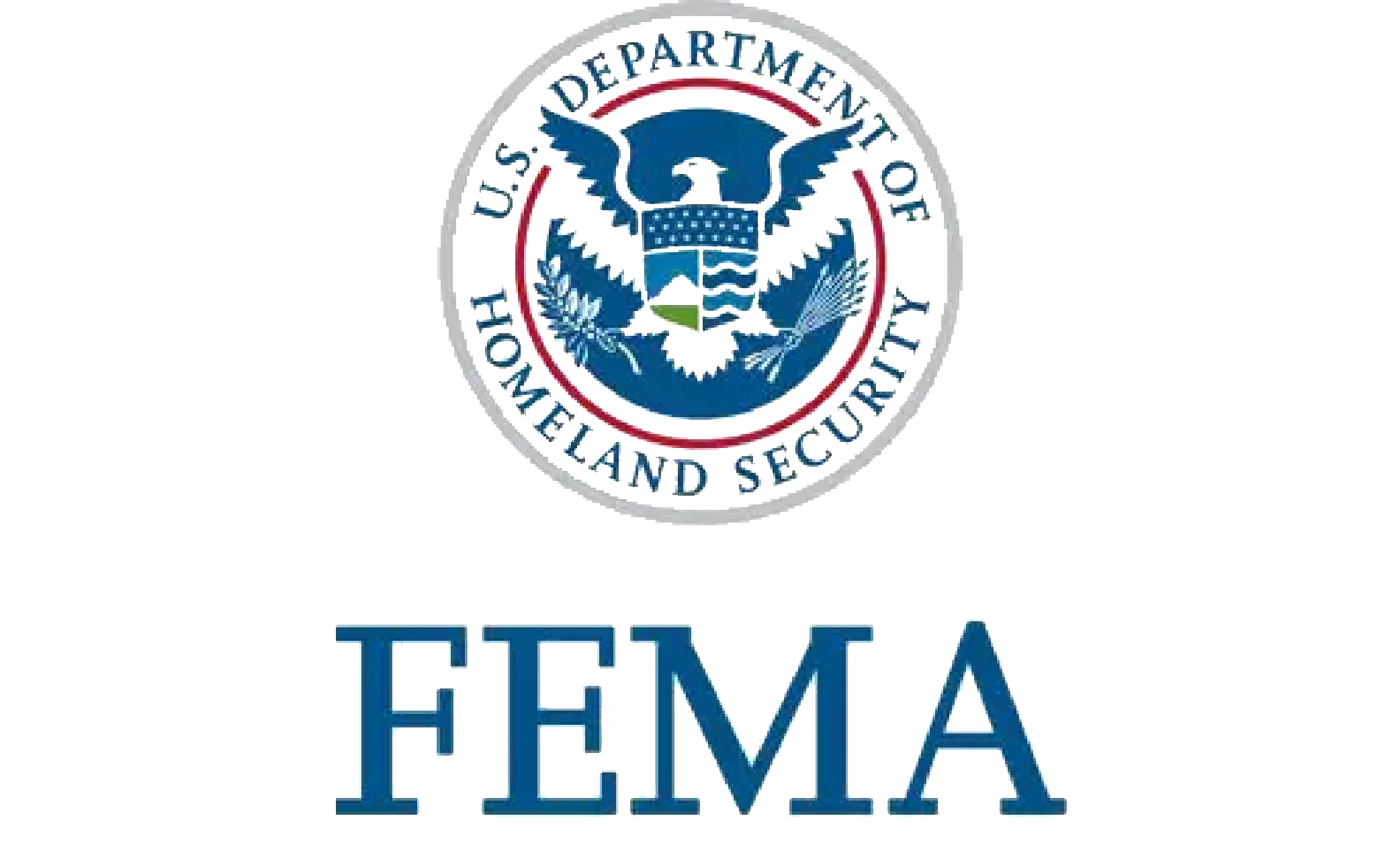 The logo of the U.S. Department of Homeland Security featuring an eagle with outstretched wings, surrounded by a red circle, and the word "Homeland Security" written around the emblem.