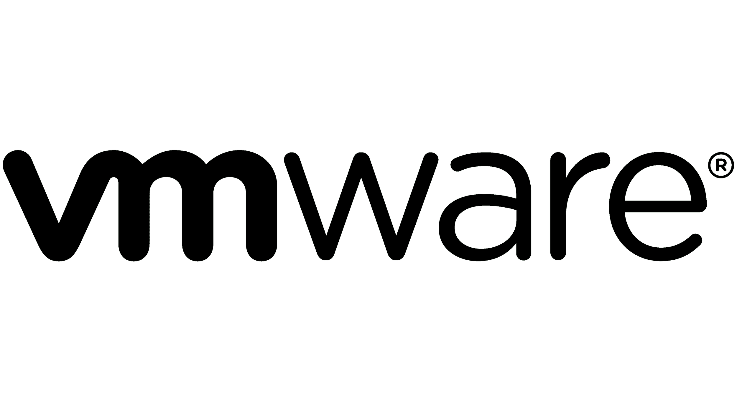Vnmware logo in black outline font