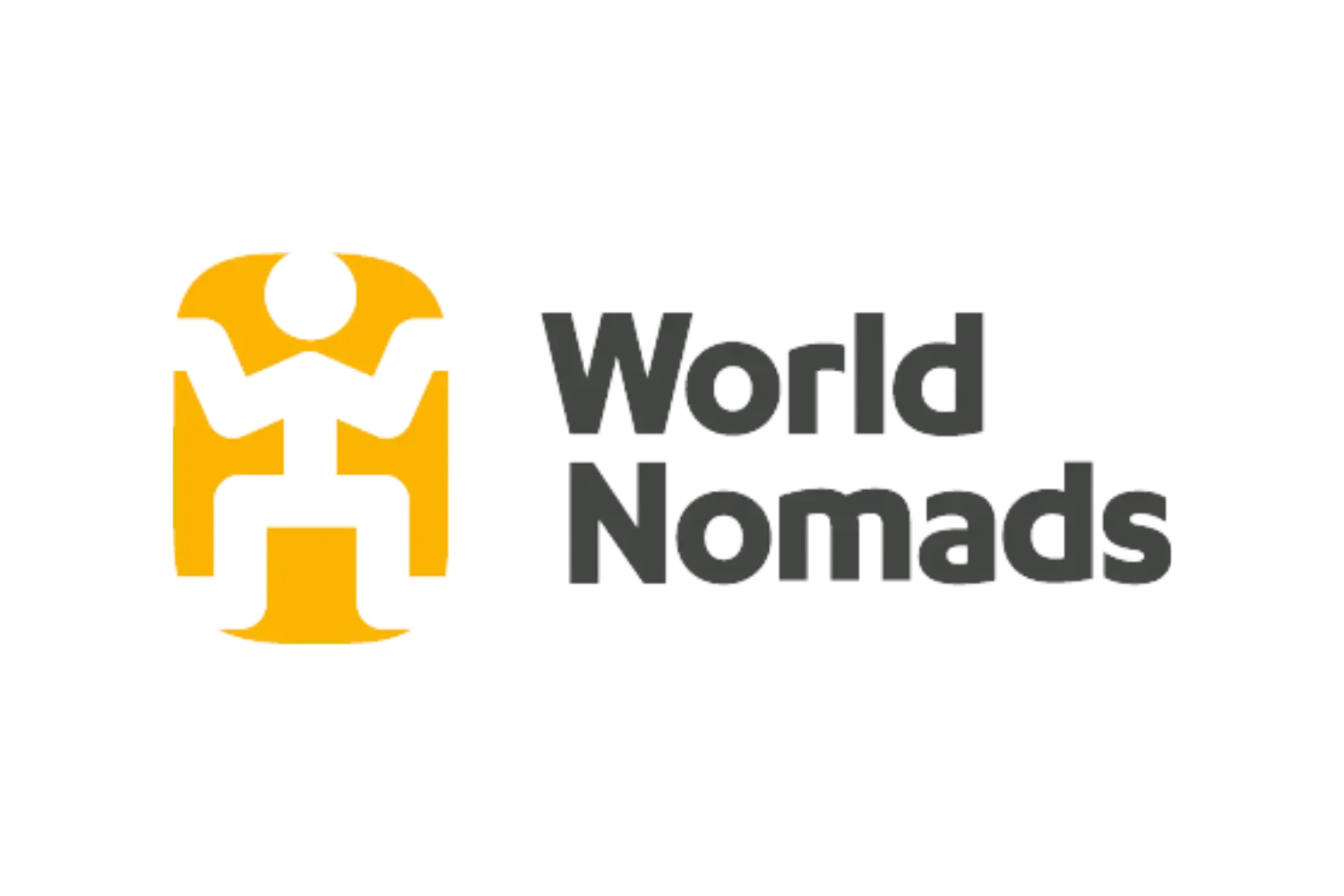 Logo of World Nomads featuring a stylized yellow figure with four outward extending arms and the text 'World Nomads' in gray.