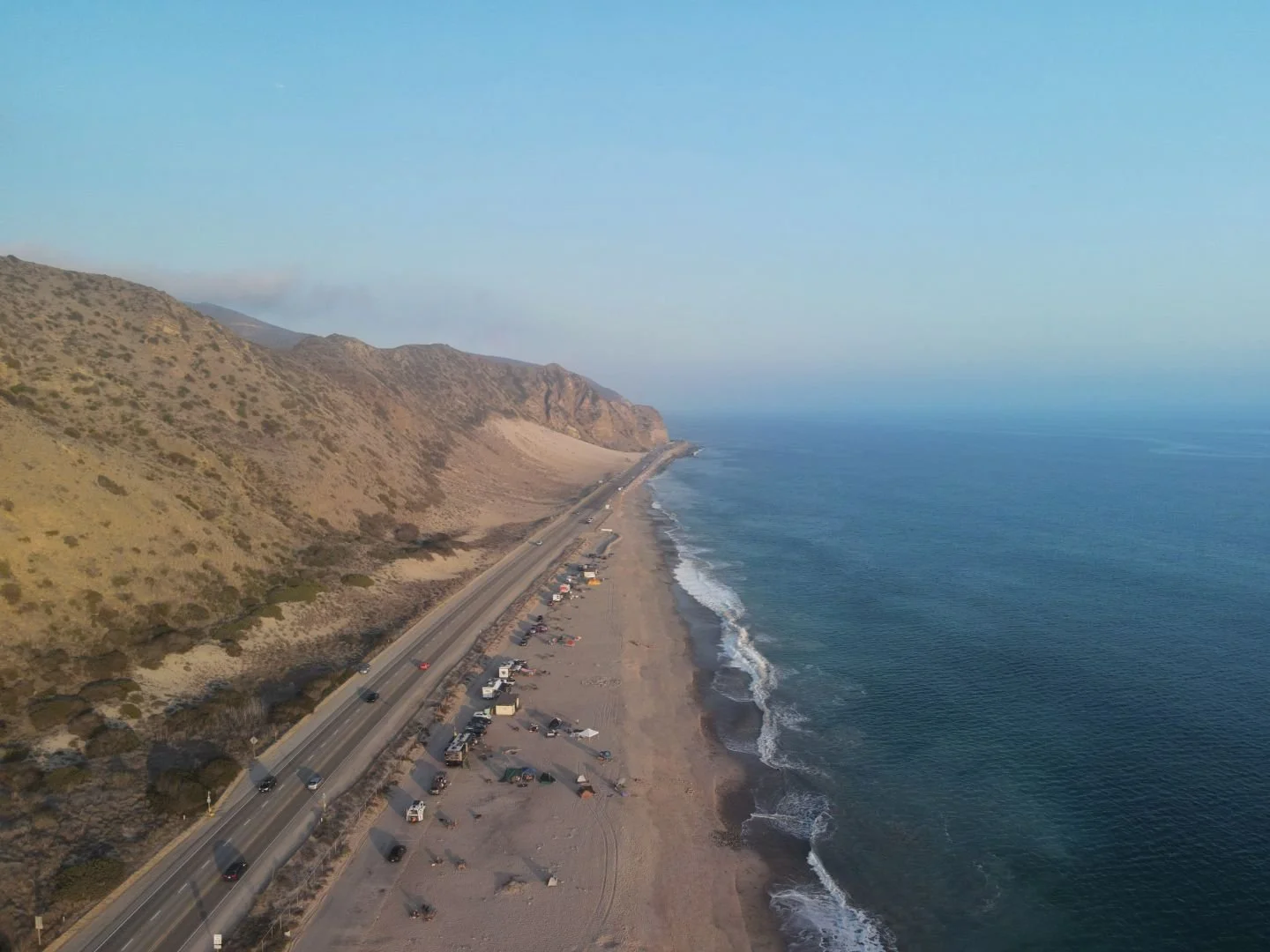mugu point pch drone overview shot