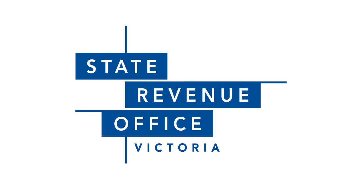 Logo for the Victoria State Revenue Office with the words 'State,' 'Revenue,' and 'Office' in a crossword style, and 'Victoria' beneath.