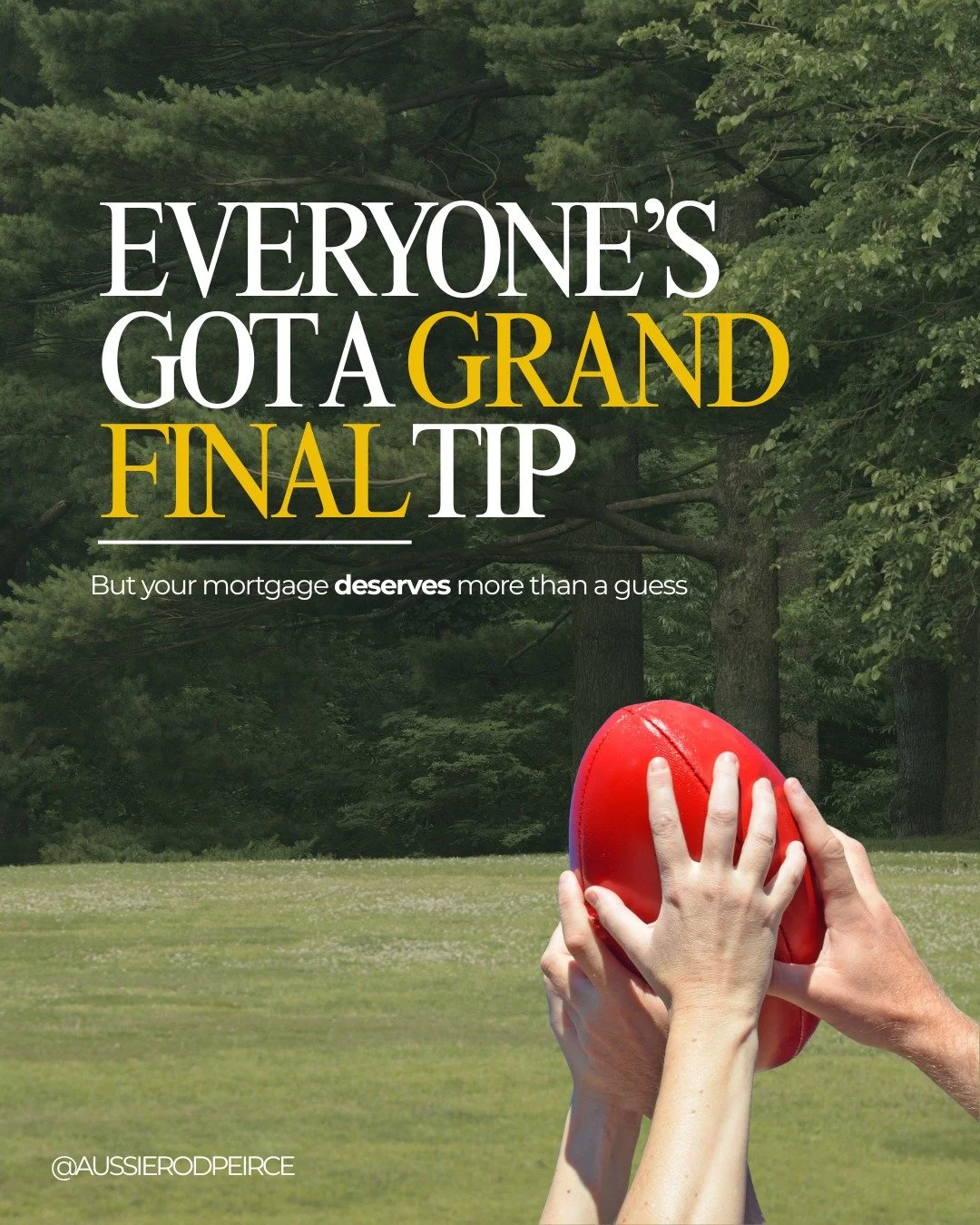 🏉 Don&rsquo;t drop the ball on your home loan.

Grand Final weekend is about making the most of your opportunities&hellip;

&hellip;and sometimes your mortgage needs a strategic handball too. 😂

Thinking about buying, refinancing or reviewing your 