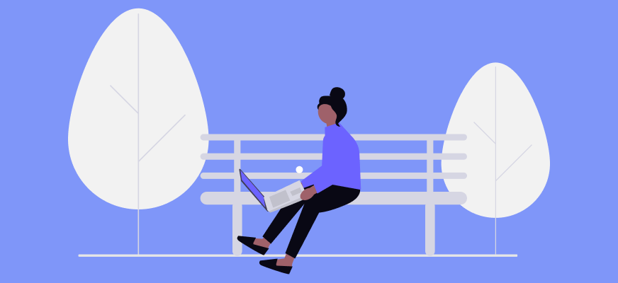 Sitting on a park bench