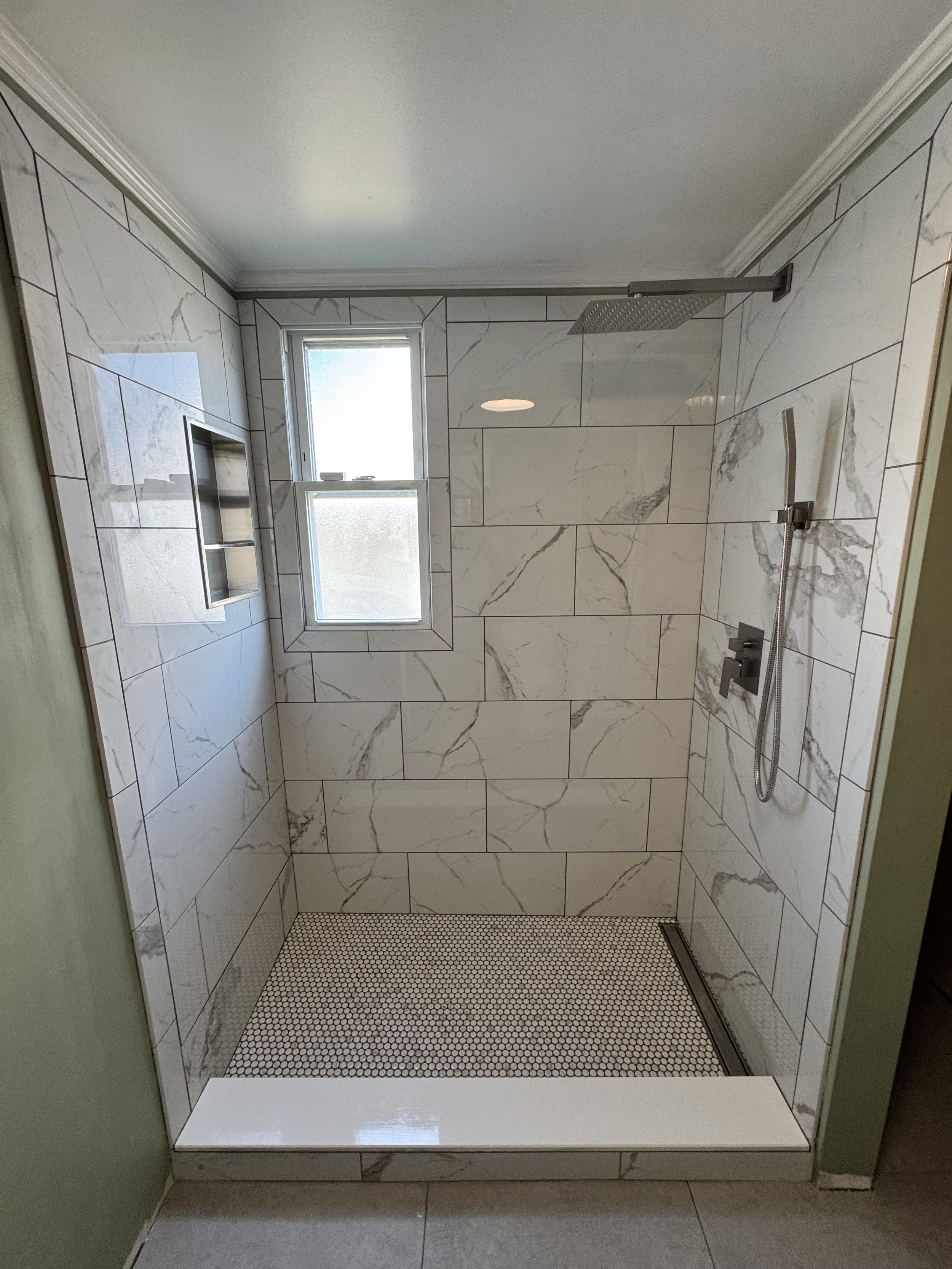 Tile shower 