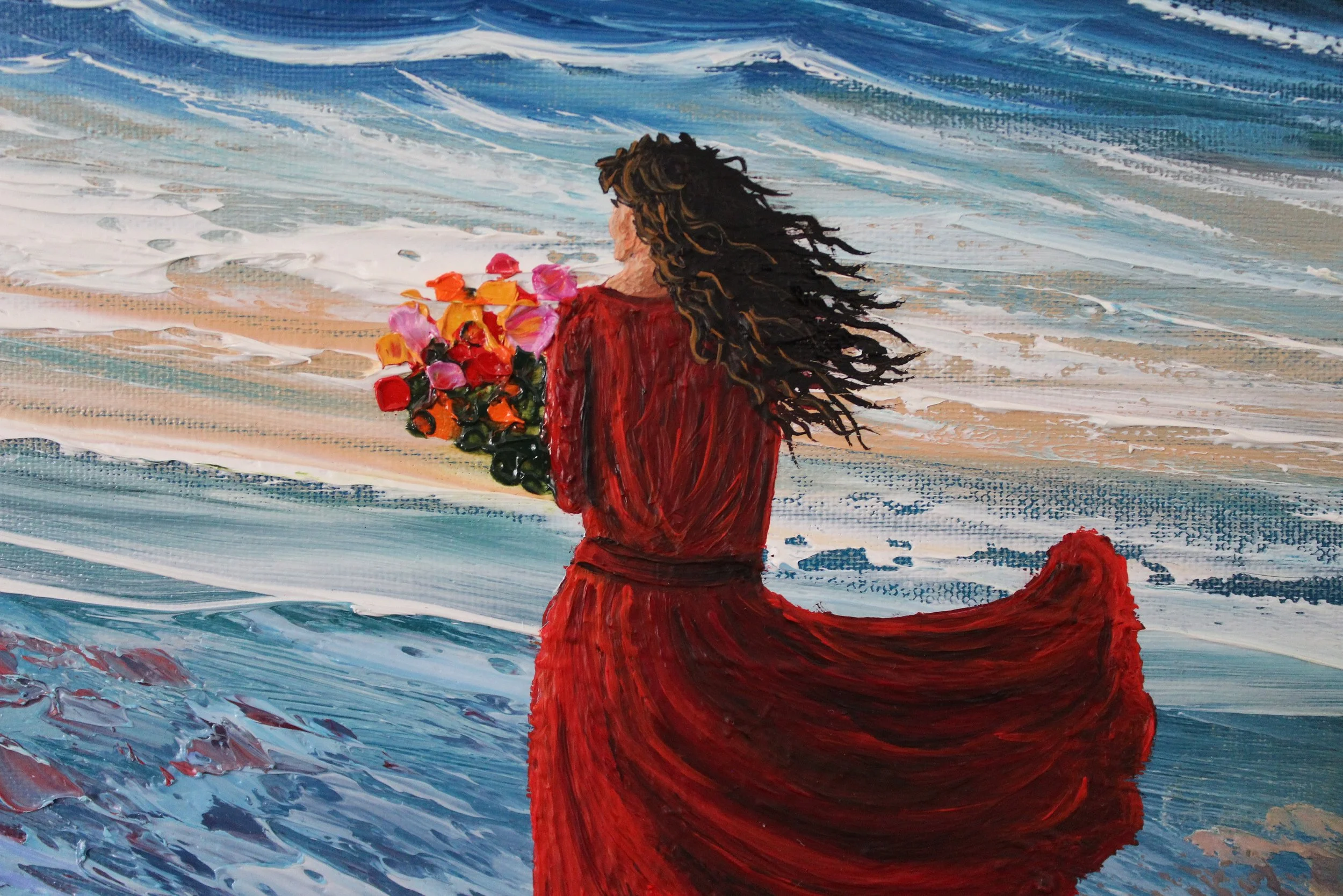 Nahaufnahme-handgemalte-Frau-mit-Blumenstrauss.JPG