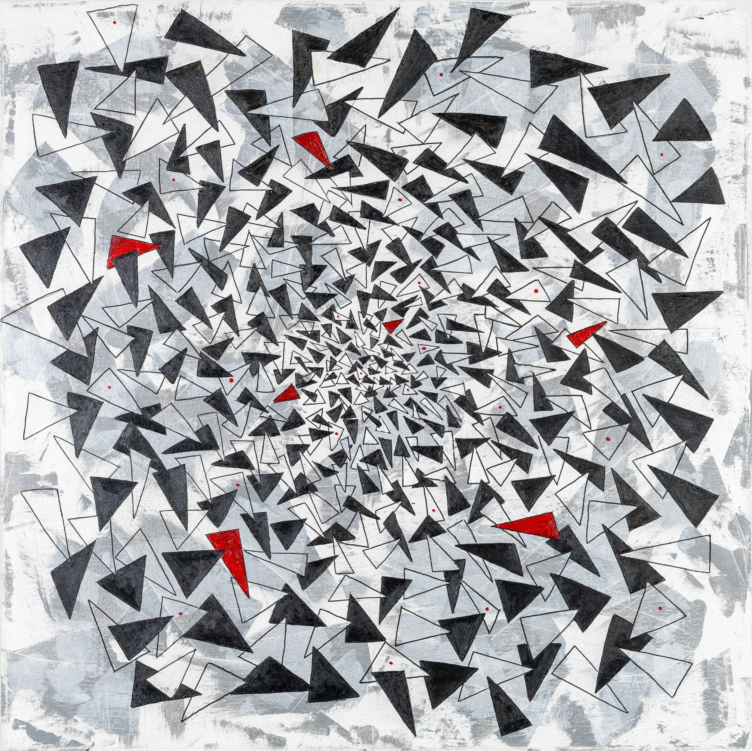 Vortex, mixed media, 30" x 30", 2025