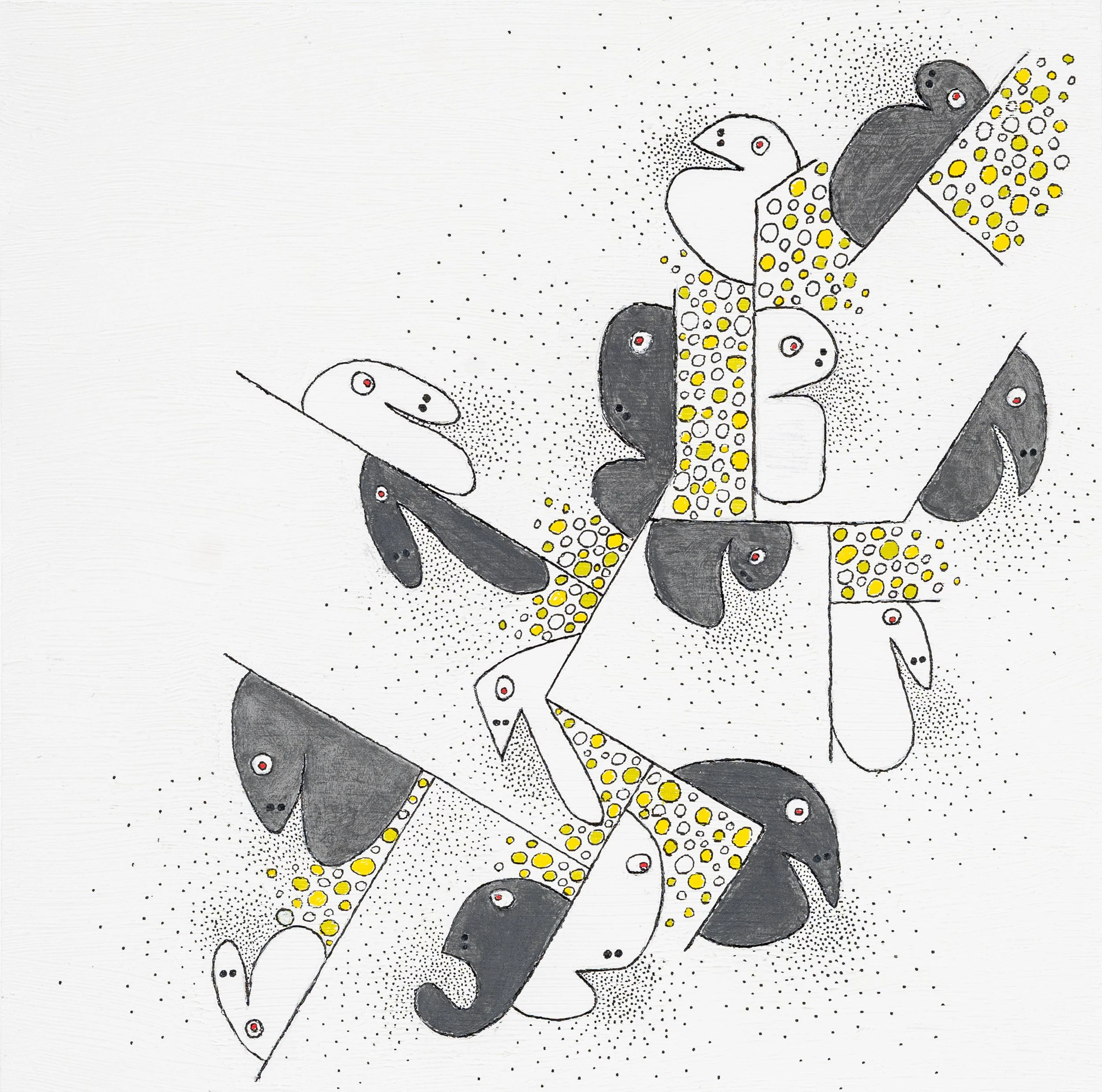 They Are Not Together, mixed media, 20" x 20", 2023