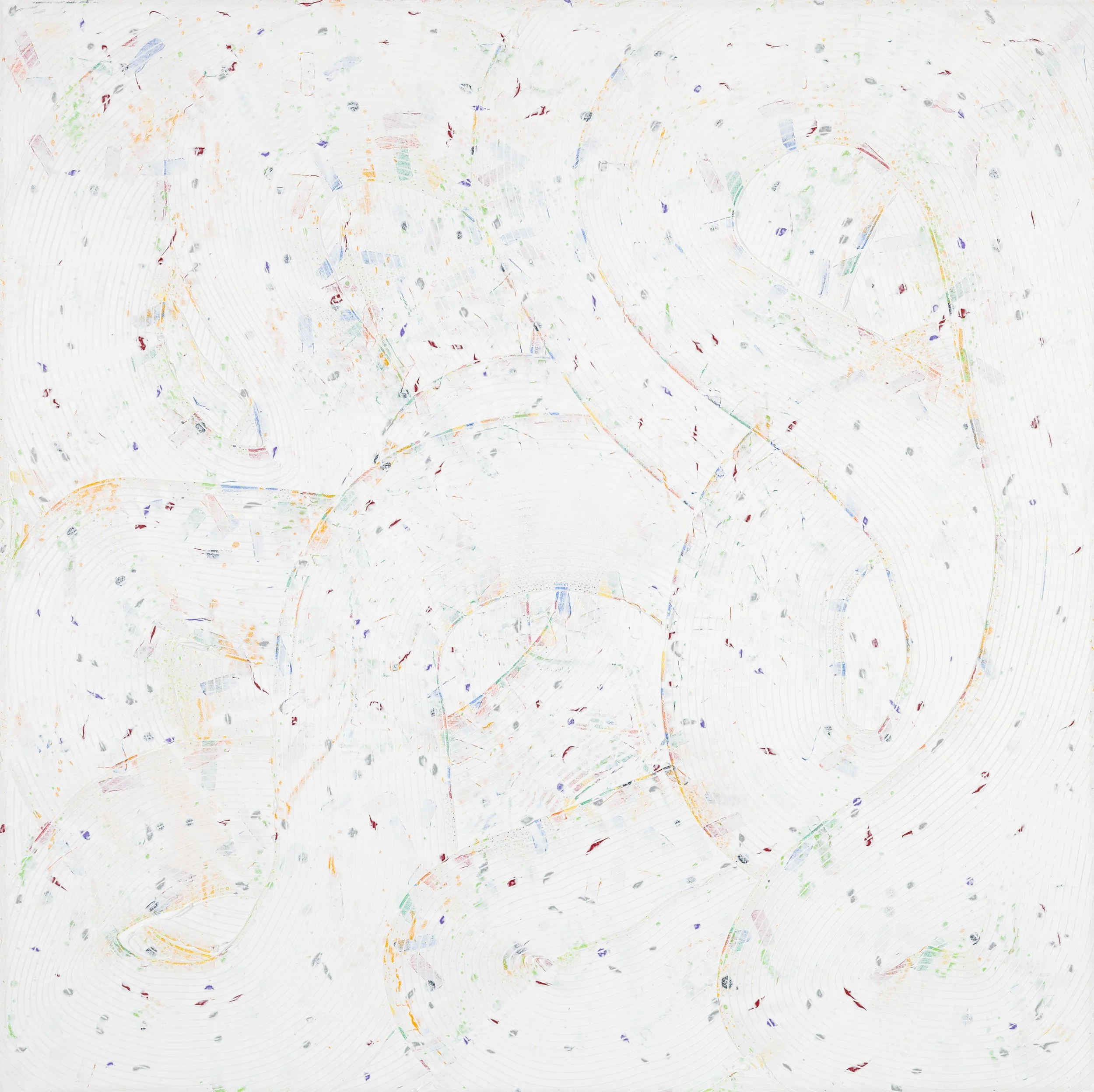 Floating Objects, mixed media, 36" X 36", 2023