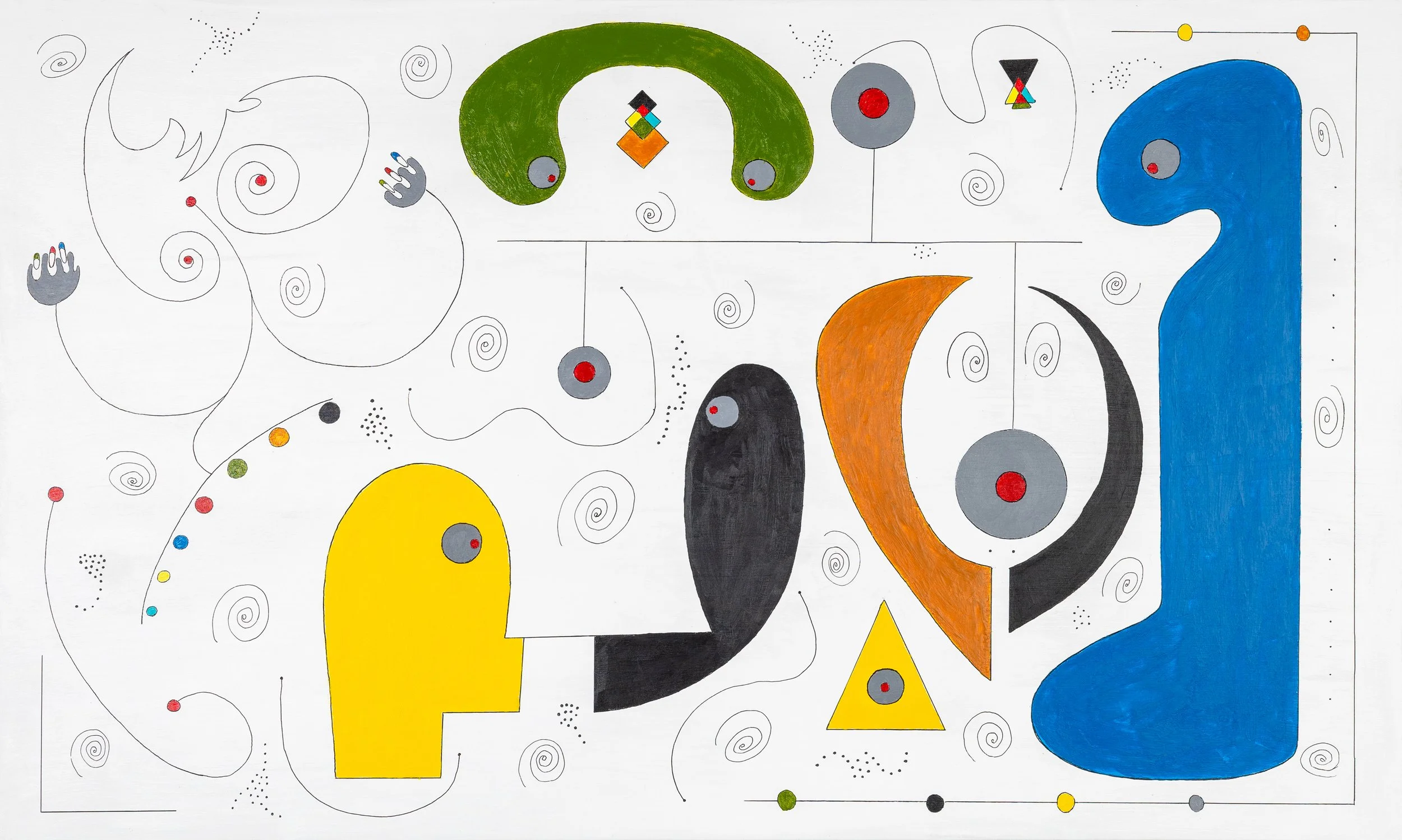 Different World, mixed media, 36" x 60", 2025