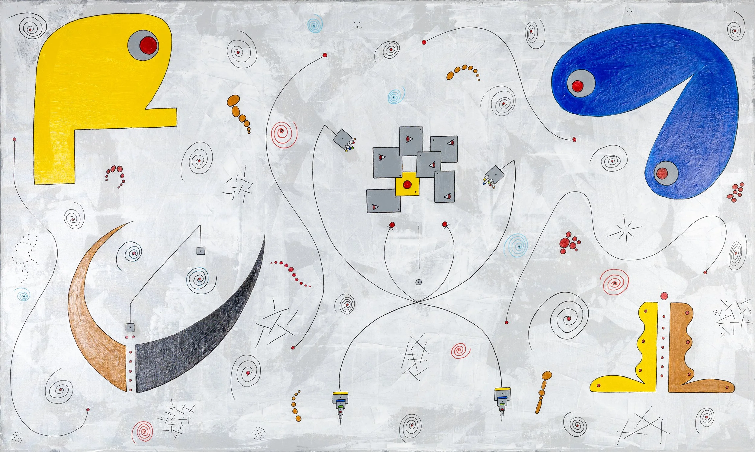 Lonely Creature, mixed media, 36" x 60", 2025