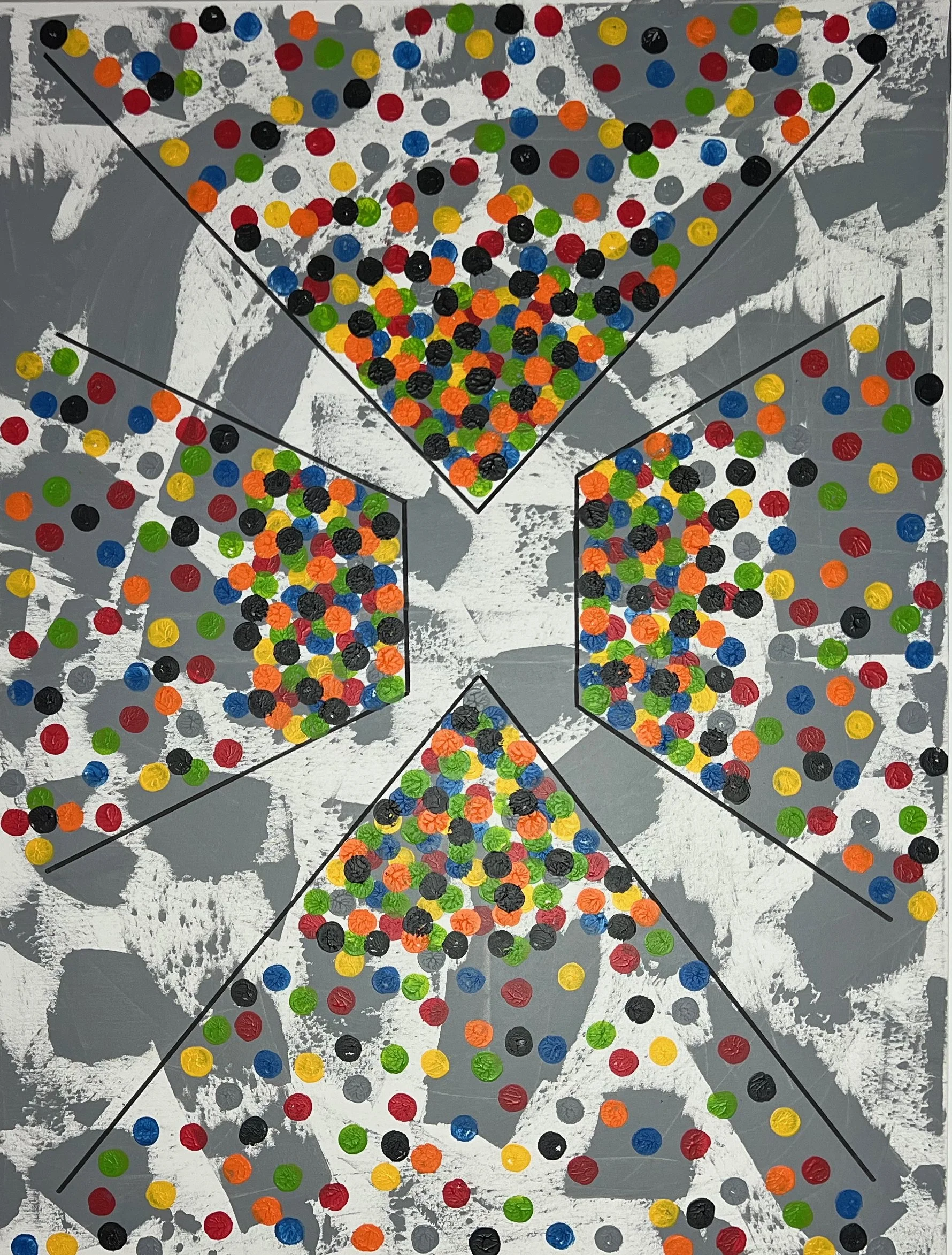 Converging, mixed media, 48" x 36", 2026
