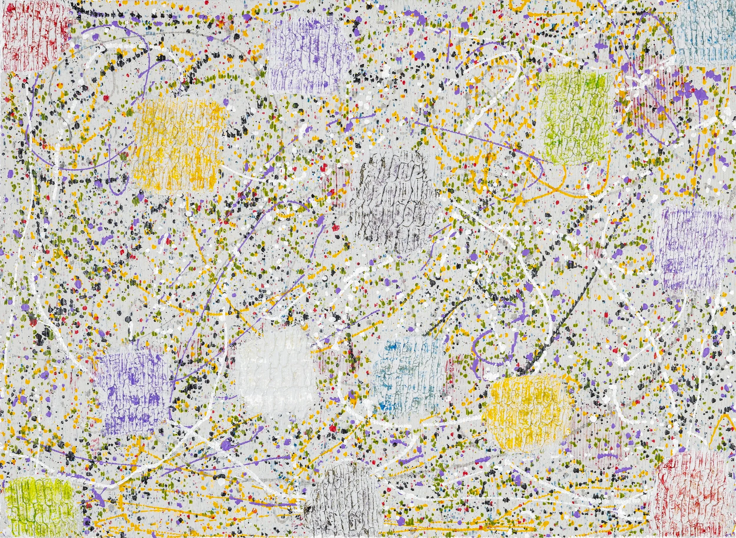 Matrix, mixed media, 38" x 46", 2025