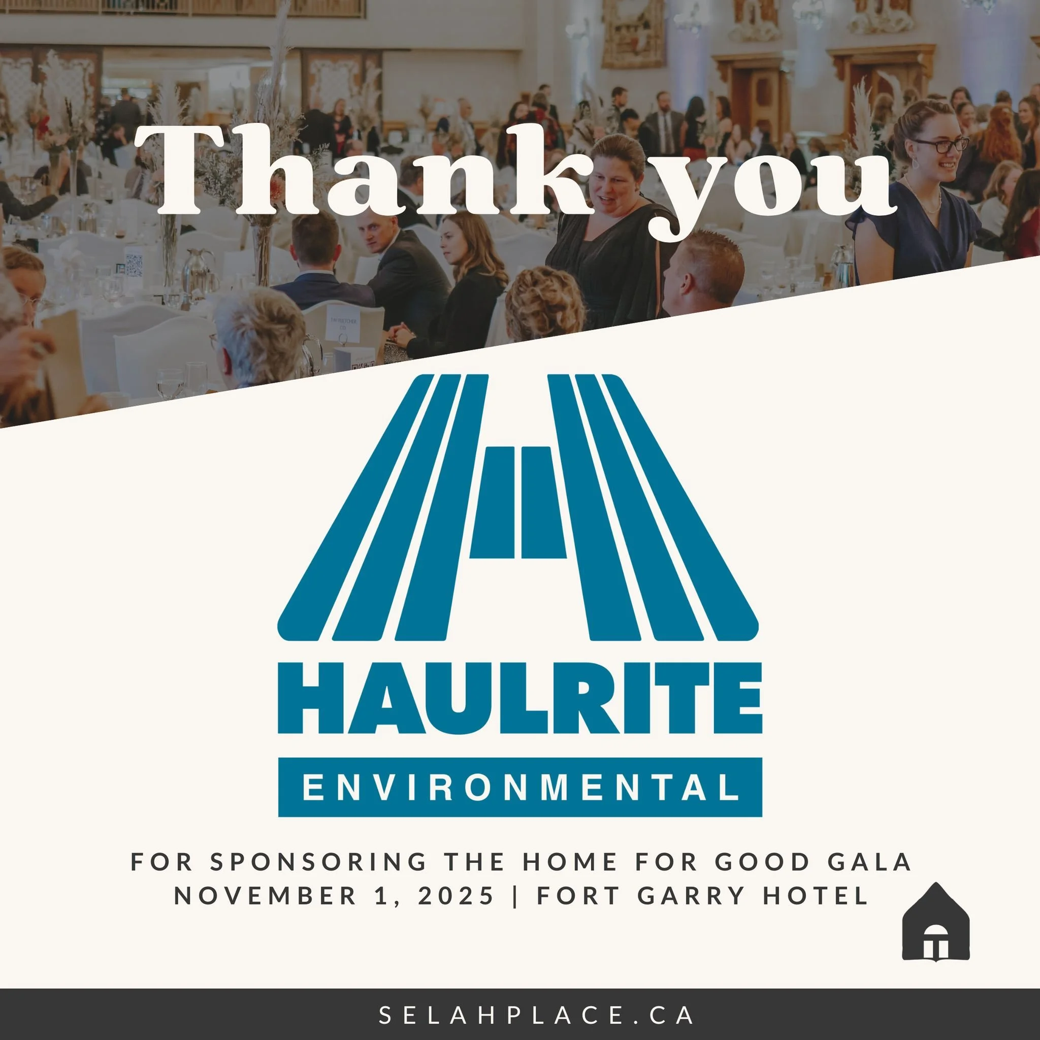 A heartfelt thank-you to @haulrite_env  for sponsoring our Gala! Your generosity helps moms and their children at Selah Place build brighter, more hopeful futures. 

We&rsquo;re excited to celebrate with you at the Gala! 

#SelahPlaceGala #ThankYou #
