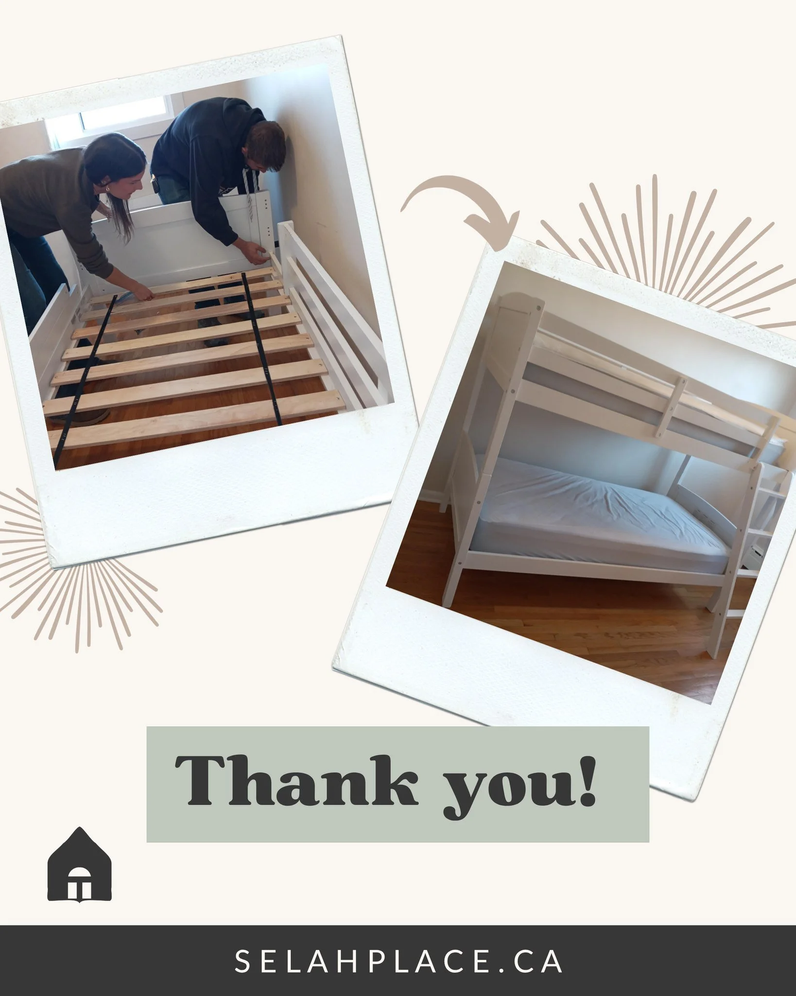 They didn&rsquo;t just donate the bunk bed &mdash; they built it too! (Easily one of our least favourite jobs 🙈). So grateful for generous hearts who go above and beyond. Thank you!