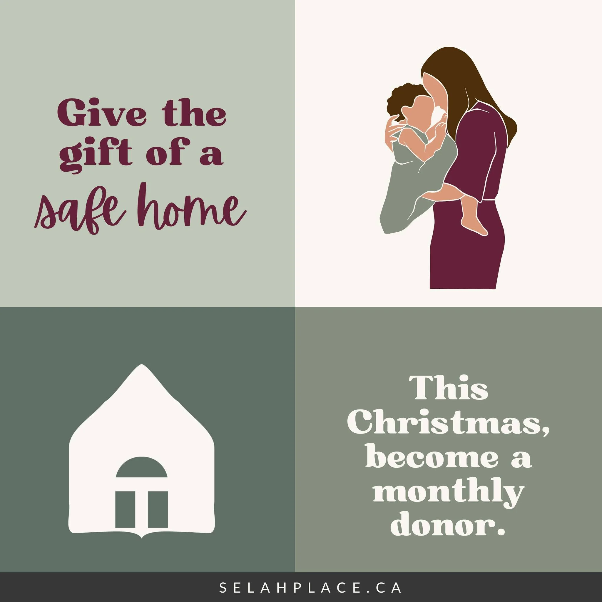 This Christmas, as we celebrate Christ&rsquo;s birth and the season turns cold, we&rsquo;re reminded of the gift of shelter, care, and love for one another. Your monthly support makes that possible all year long. 

Please consider becoming a monthly 