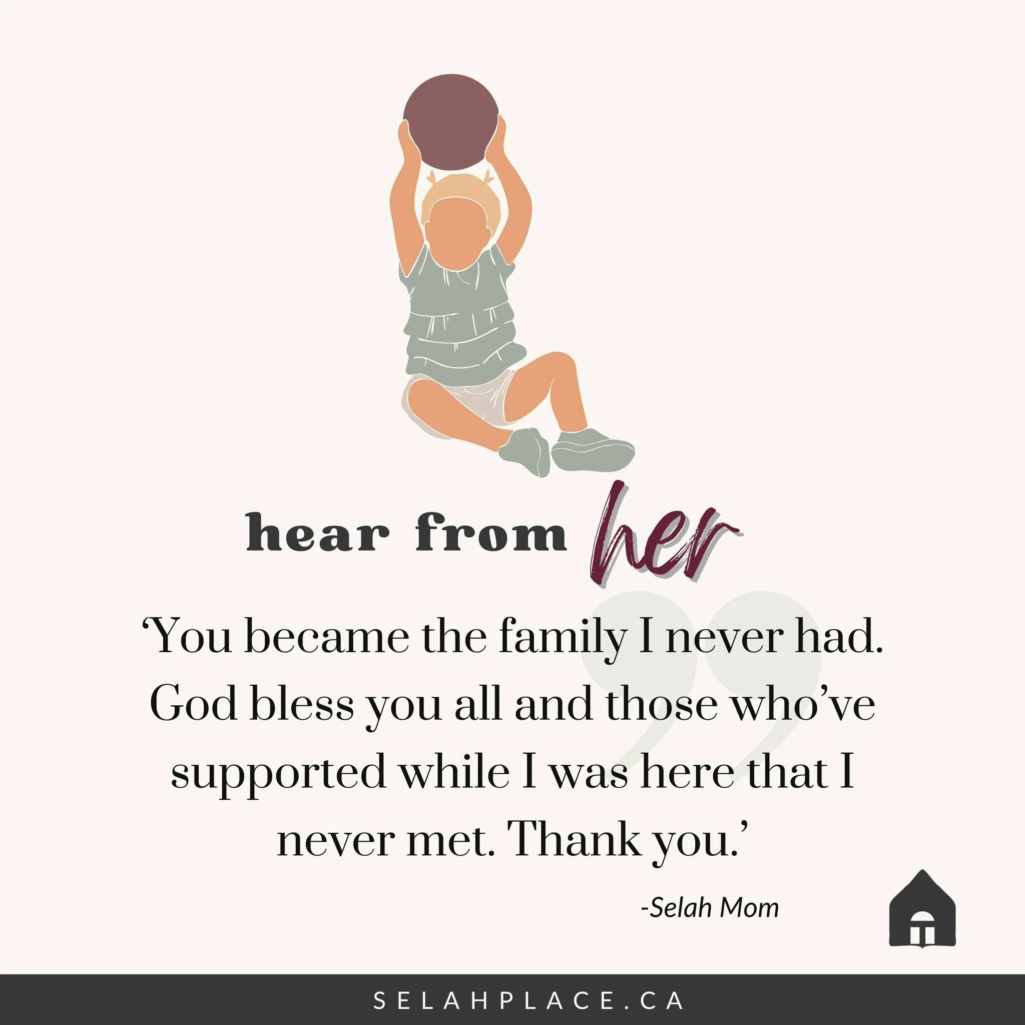 'You became the family I never had, God bless you all.. and those who've supported while I was here that I never met. Thank you.' 

Thank you for the support you gave that helped her graduate and reunify with her kids.