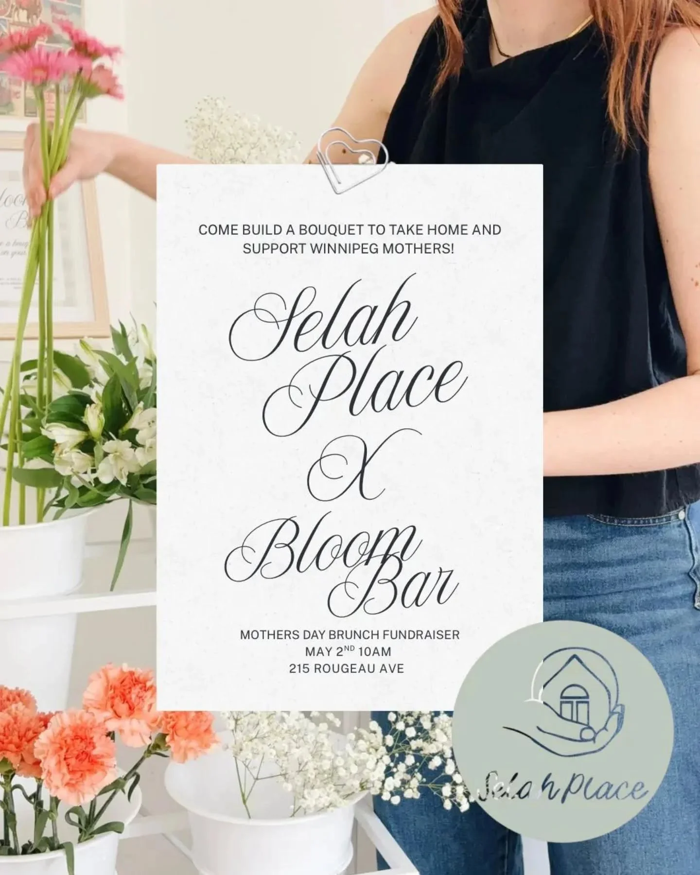 Join us this May 2 for a Mother's Day Brunch Fundraiser. @emilyjminder will be there with a lovely bloom bar for you to make and take an arrangement. 

Register at www.selahplace.ca/brunch
