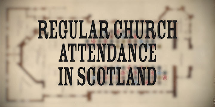 Animated graphic showing a top-down church view starting with 100 circles and decreasing to 2.
