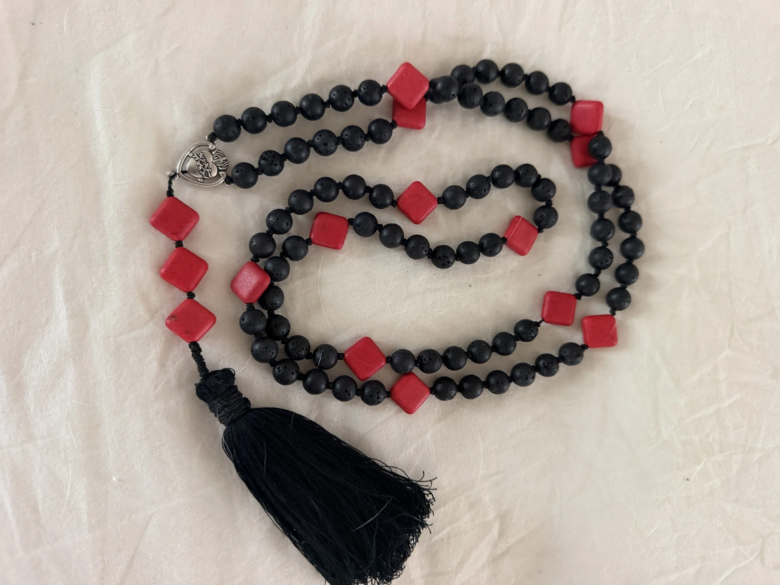 Goddess Beads - Lava and Dyed Coral