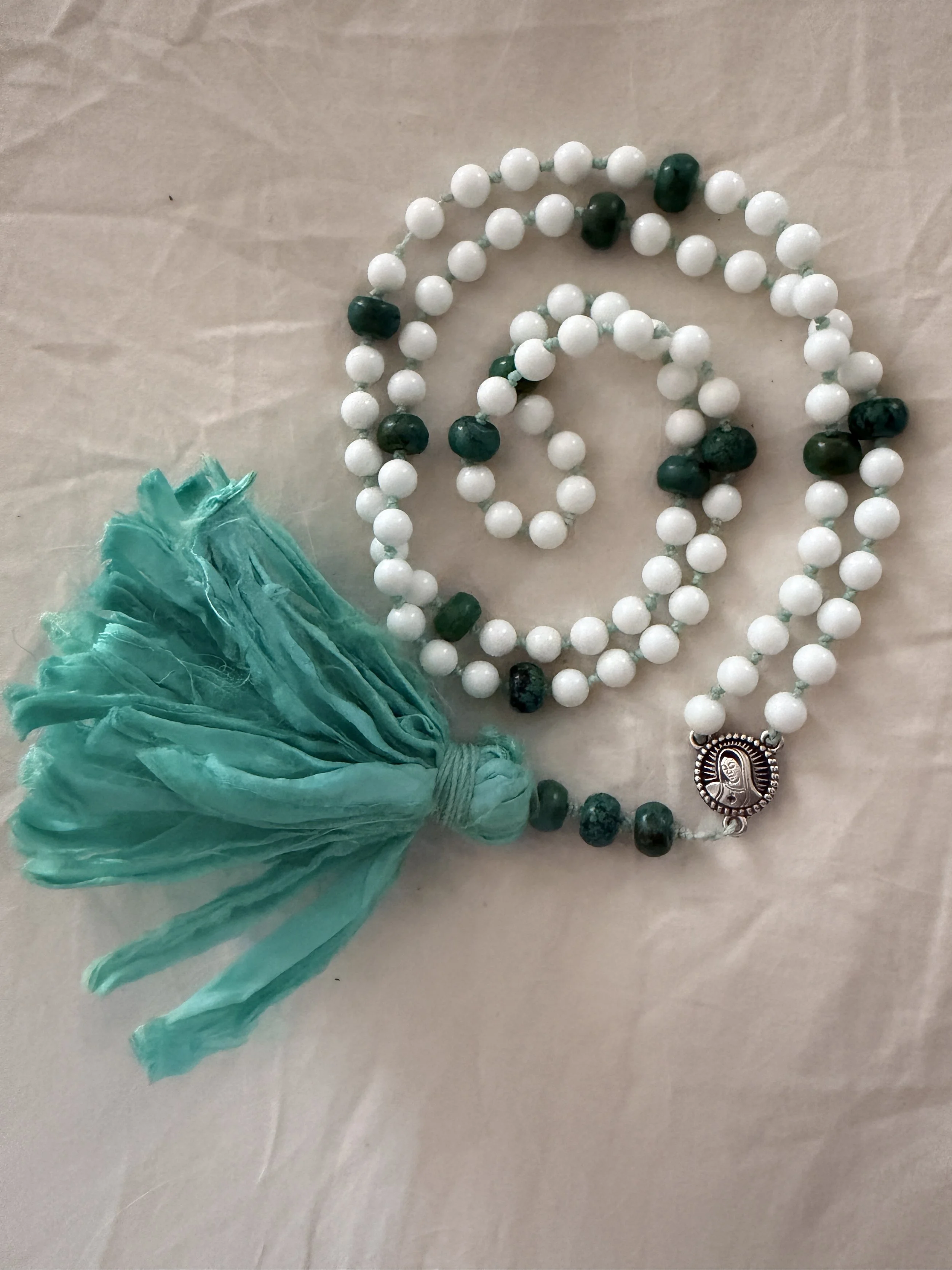 Goddess Beads - White Jade and Turquoise