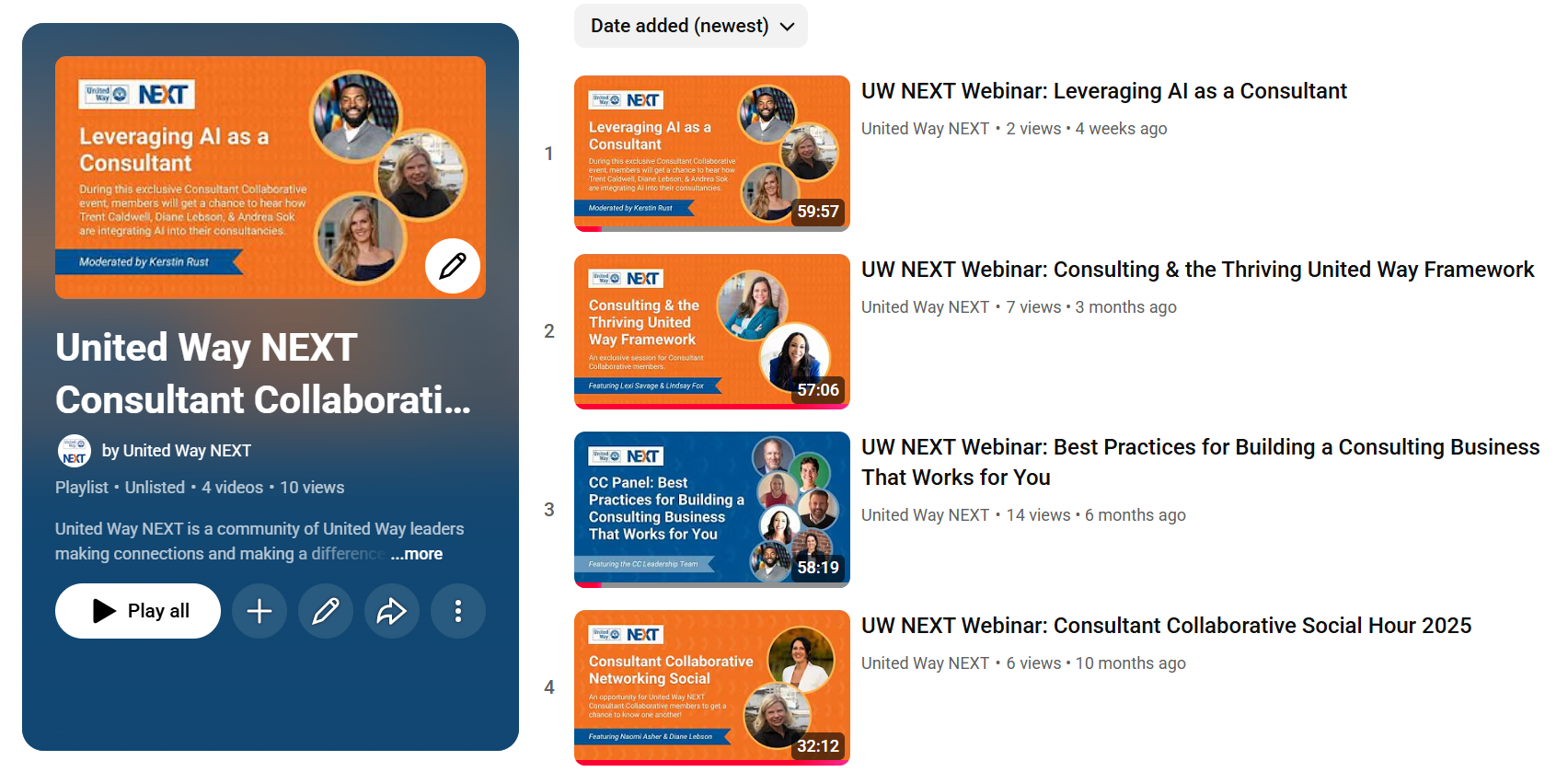 Screenshot of the exclusive Consultant Collaborative event recordings (August 2026).