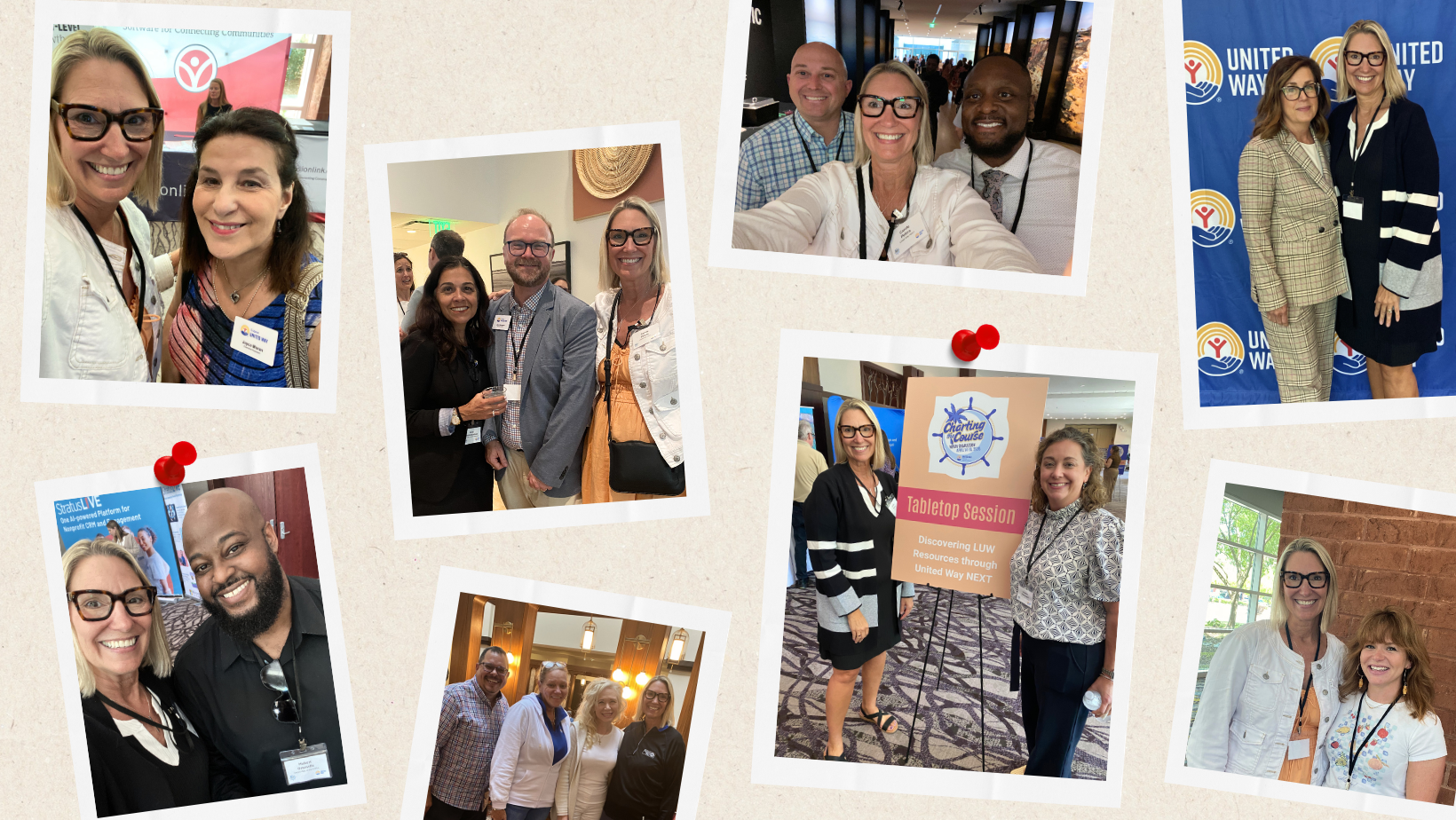 Bulletin board collage of photographs from SERC 2026 featuring UW NEXT members, UW colleagues, & sponsors.