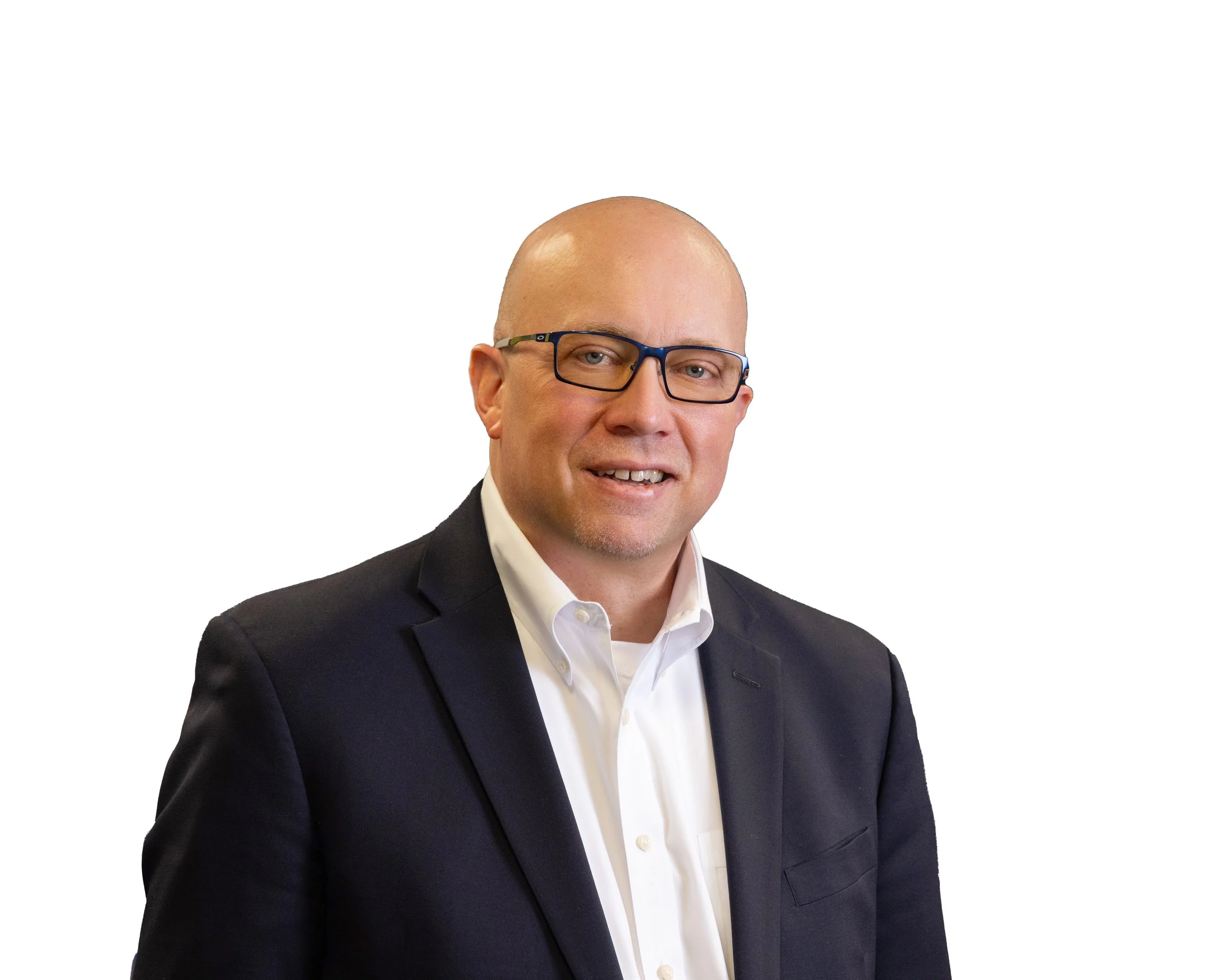 Professional portrait of Bill Crim wearing a suit and glasses.