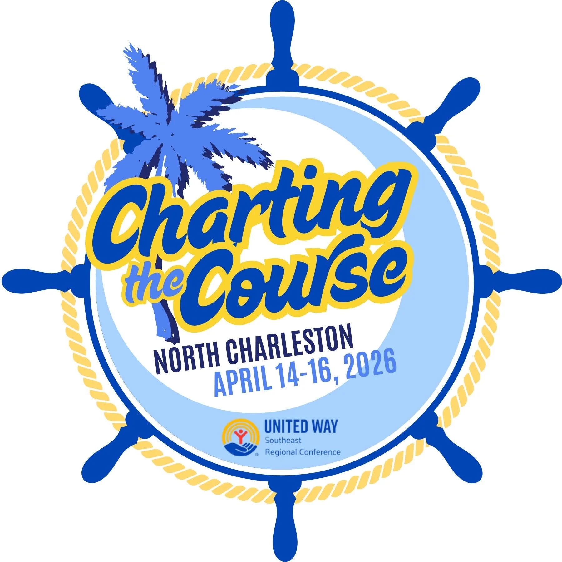 Charting the Course logo for United Way Southeast Regional Conference in North Charleston from April 14-16, 2026
