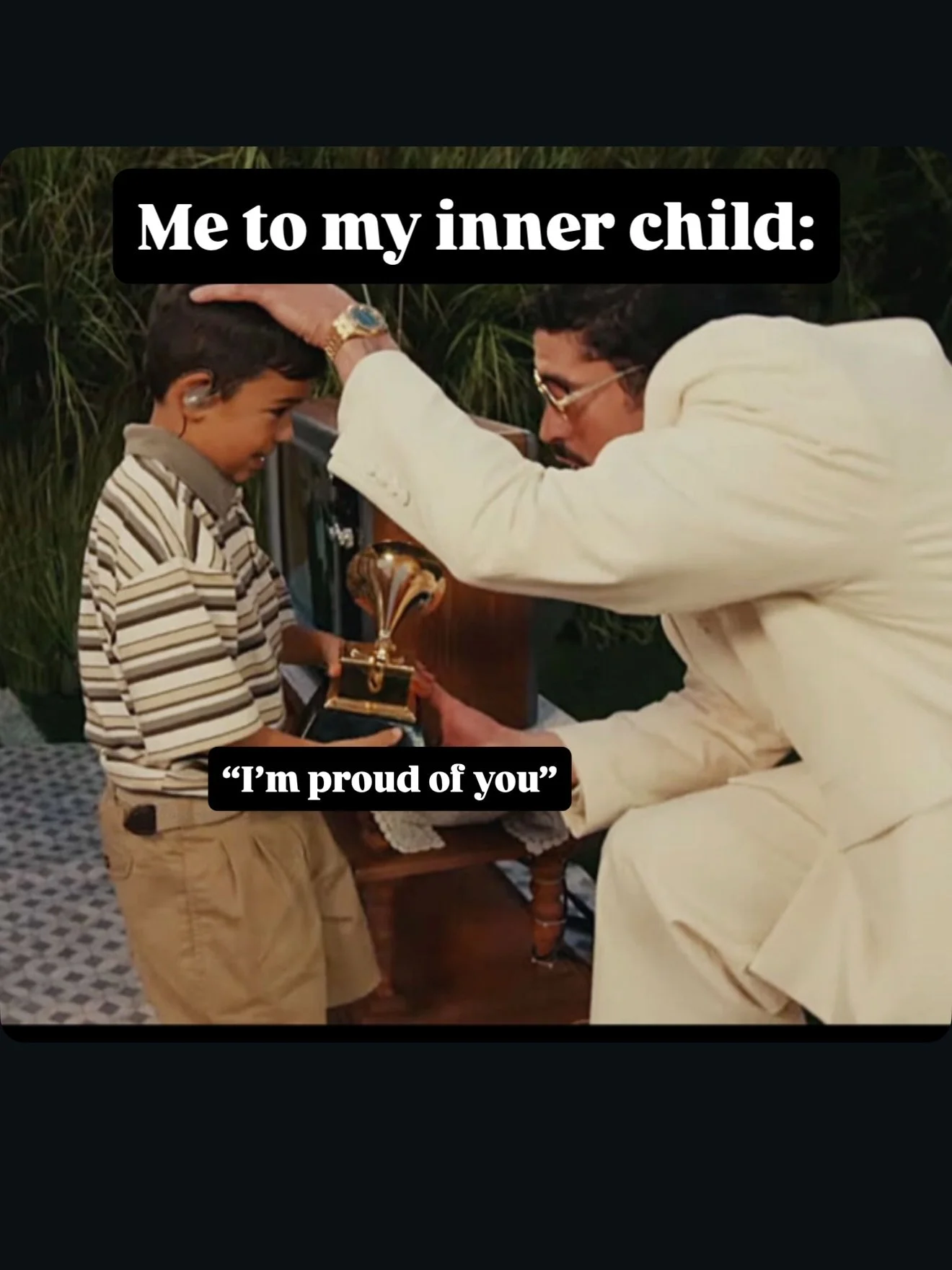 This one hit home 😭🥹 send this to yourself for when you need it 🫶🏾 

Inner child 
Bad bunny