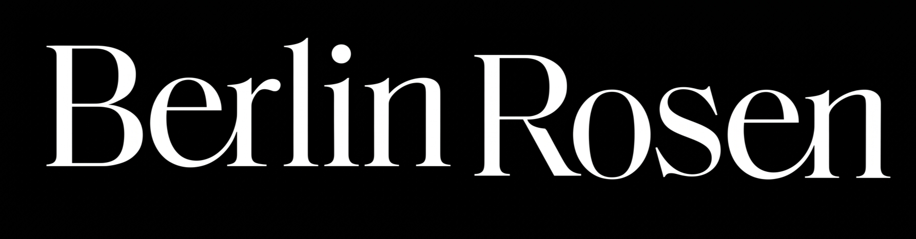 Text reading "BerlinRosen" on a black background.
