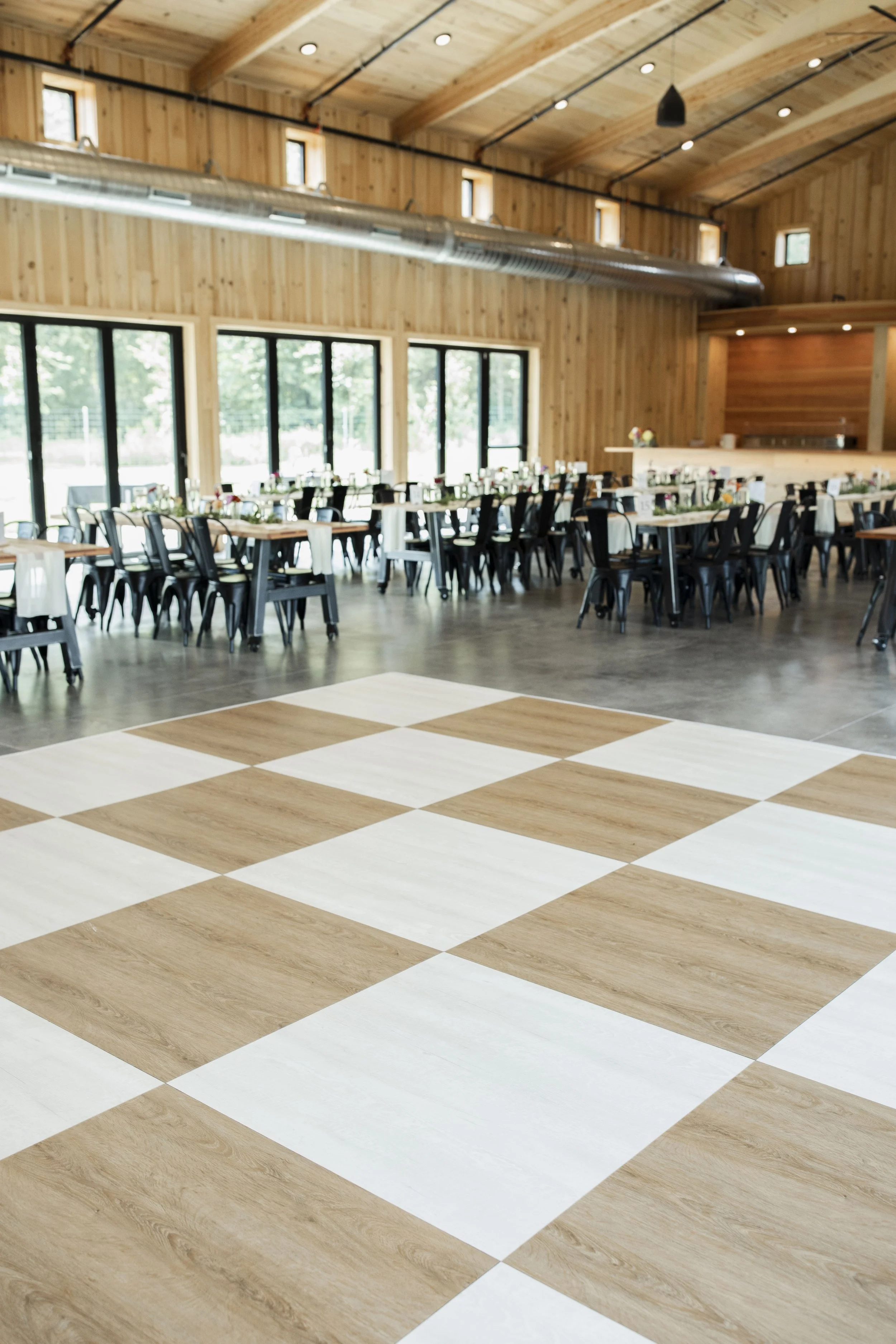 Tan & White Checkered Dance Floor
