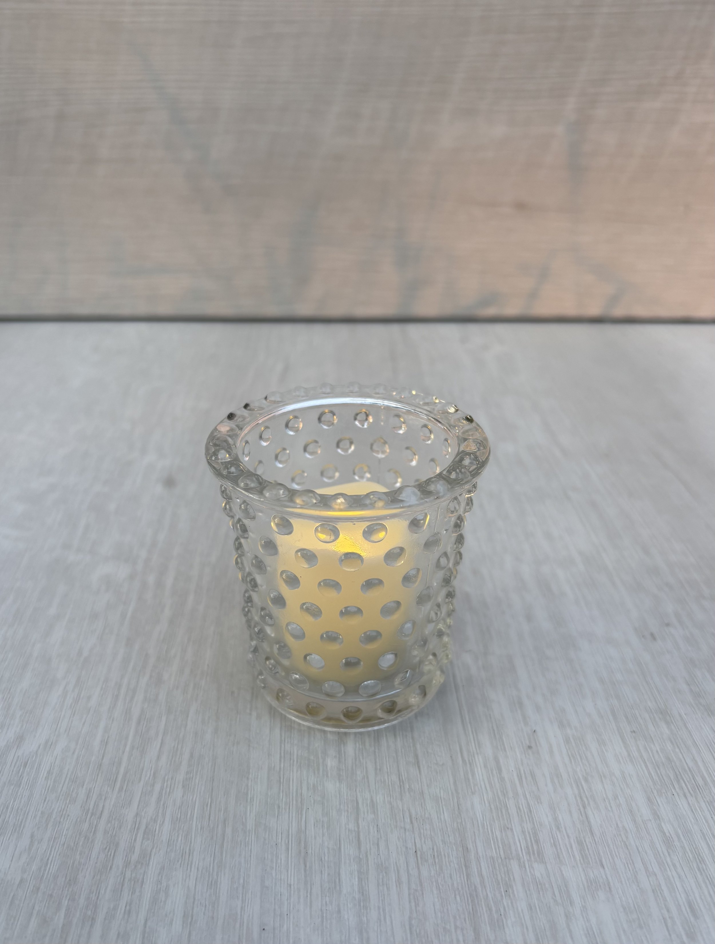 3" Glass textured Votive
