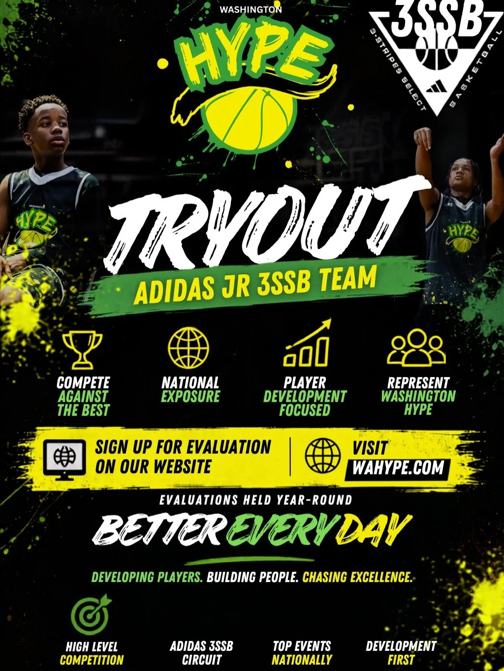 We are looking to fill out our 2031 National Team roster with a couple more elite hoopers to help us compete in #adidas #jr3ssb &amp; other events. We evaluate year round. Get signed up on our website for a tryout date. #jr3ssbcircuit #aaubasketball 