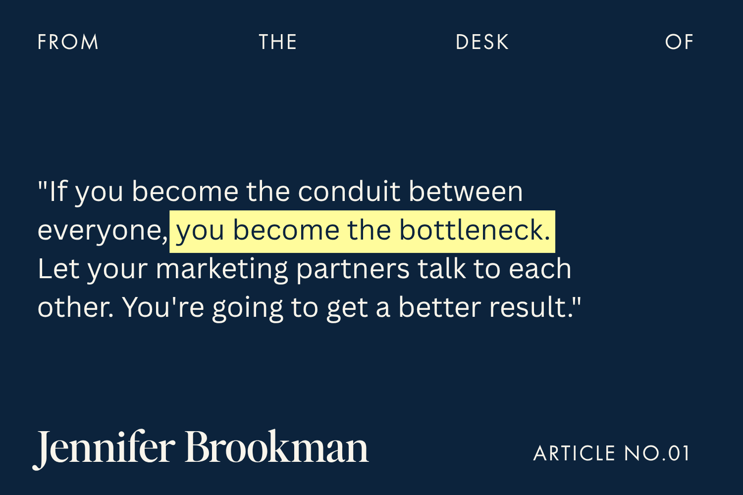 quote from Jennifer Brookman