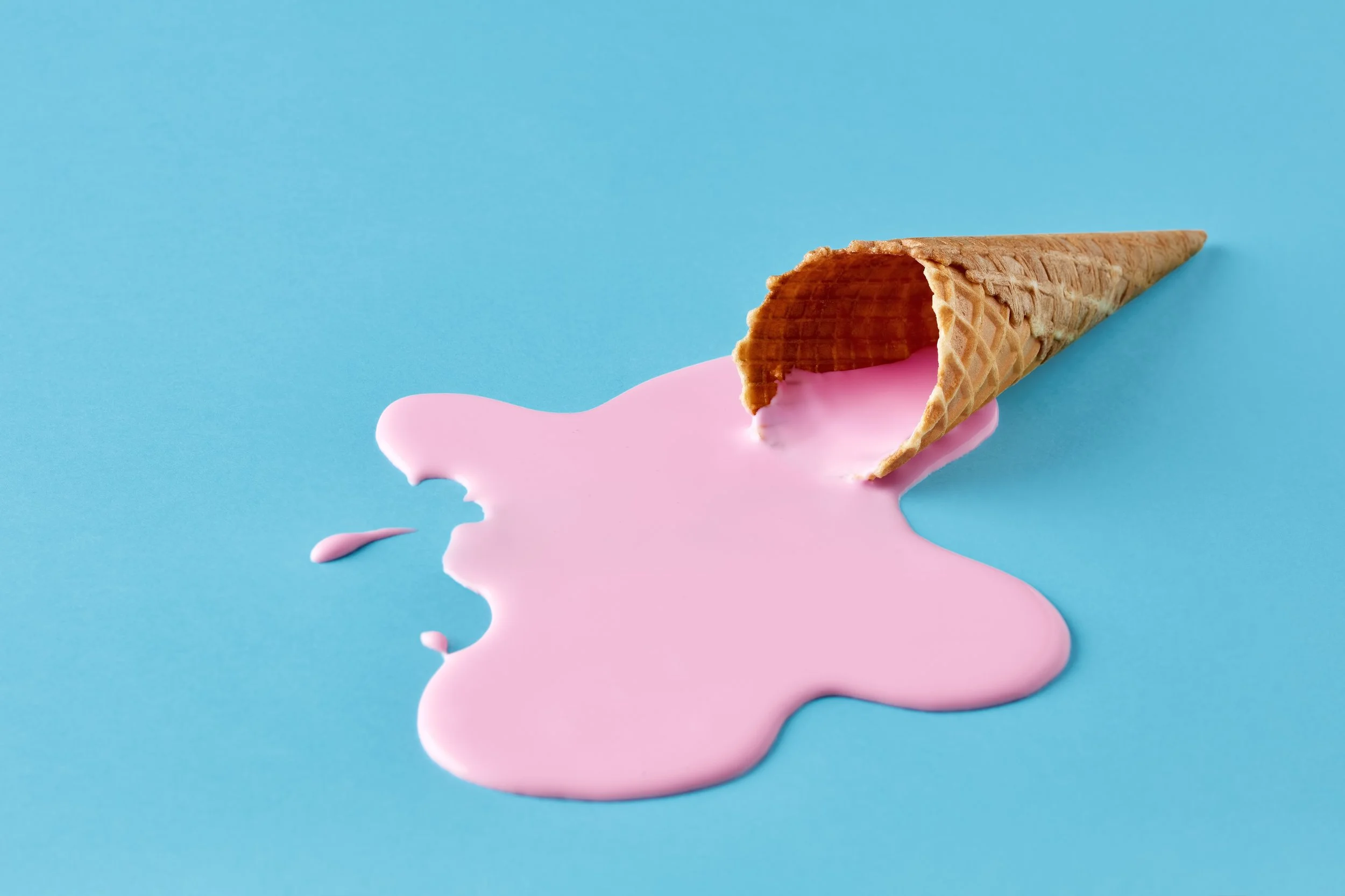 Melted ice cream cone