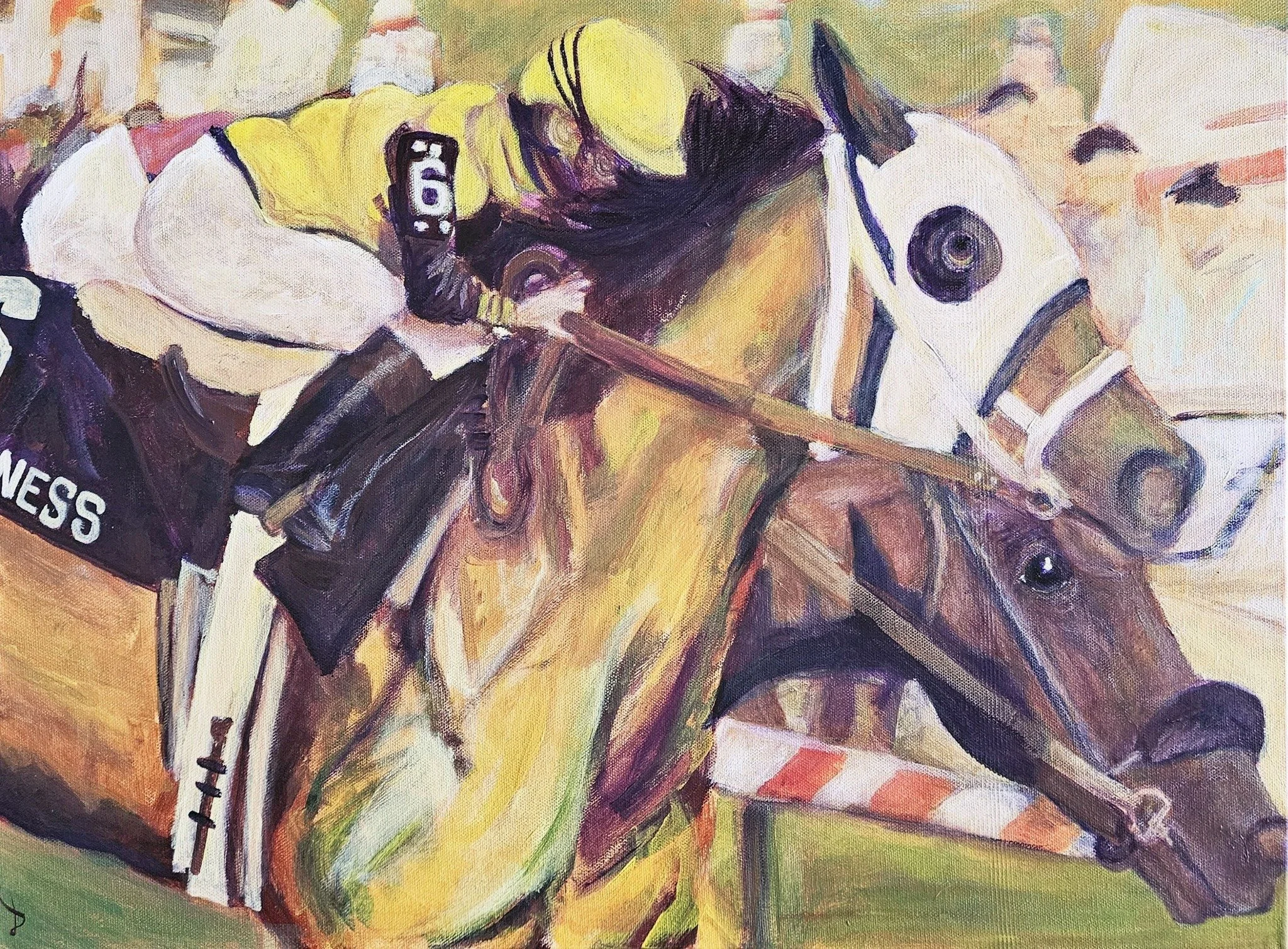 "Off to the Races" Original Painting - Gallery Canvas