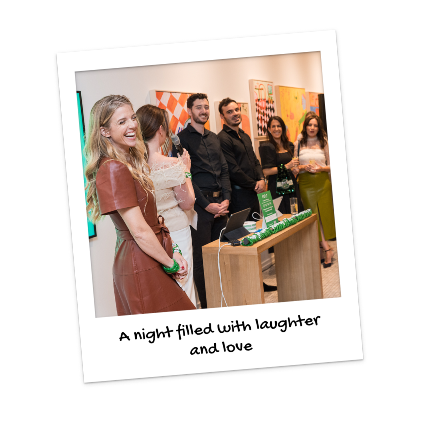 Julia and Tanya presenting at Baby Love's first fundraiser