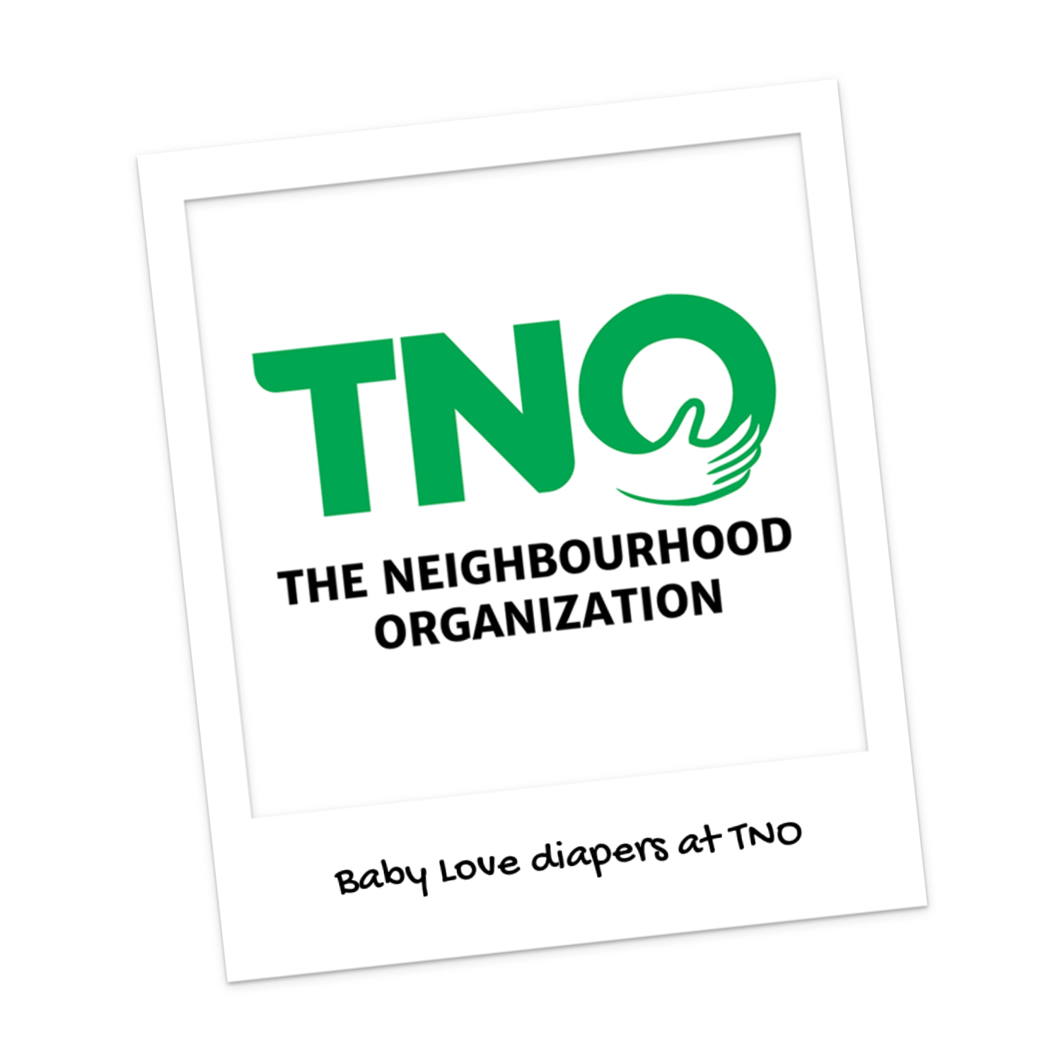 The logo of The Neighbourhood Organization (TNO), Baby Love's first partner