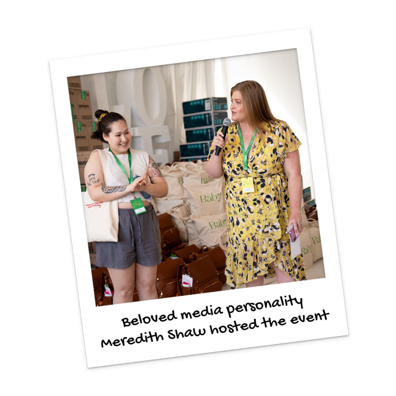 Meredith Shaw is shown co-hosting Baby Love's first community baby shower, Spring Showers