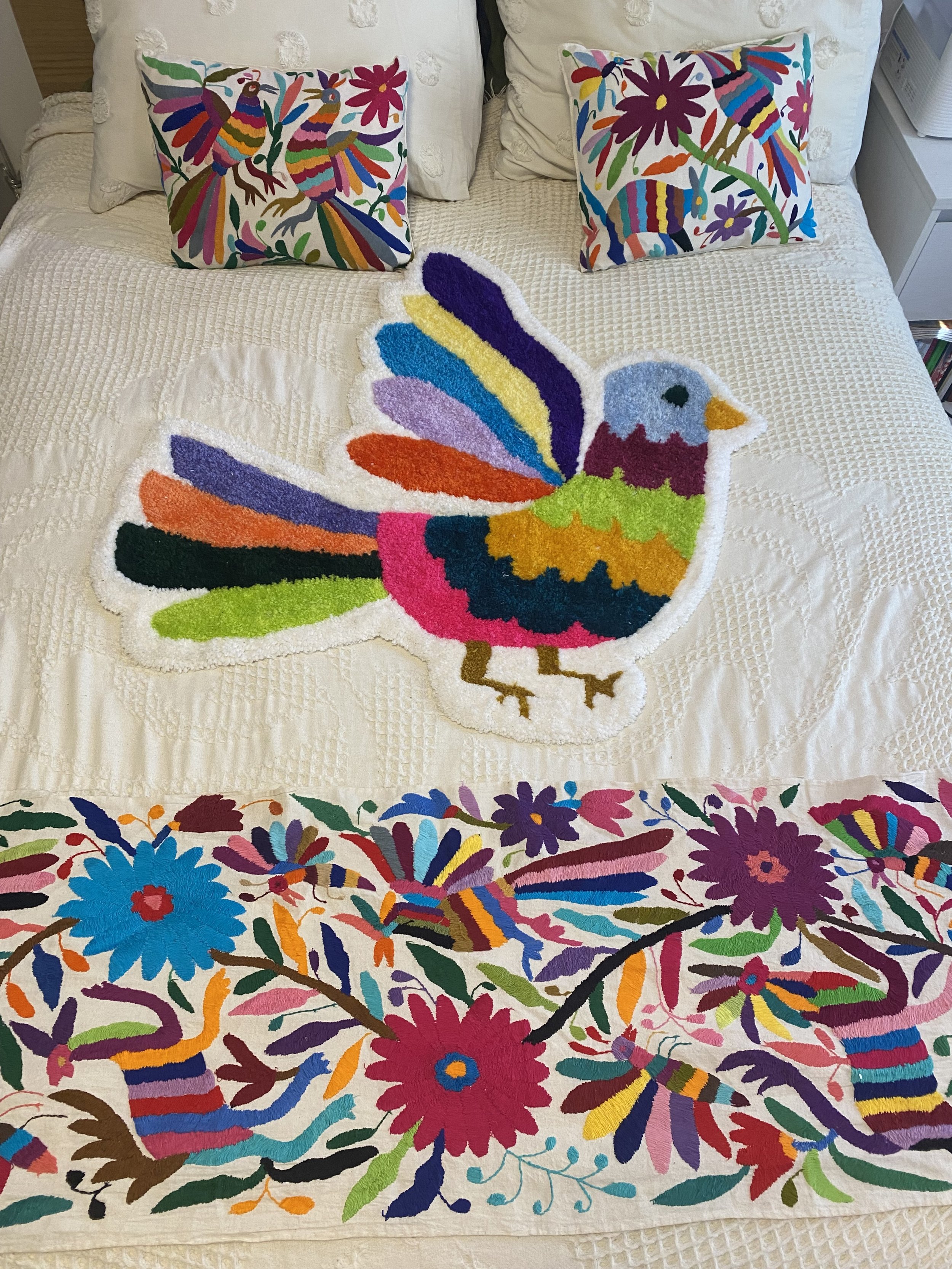 Otomi bird inspired by Oaxacan embroidery